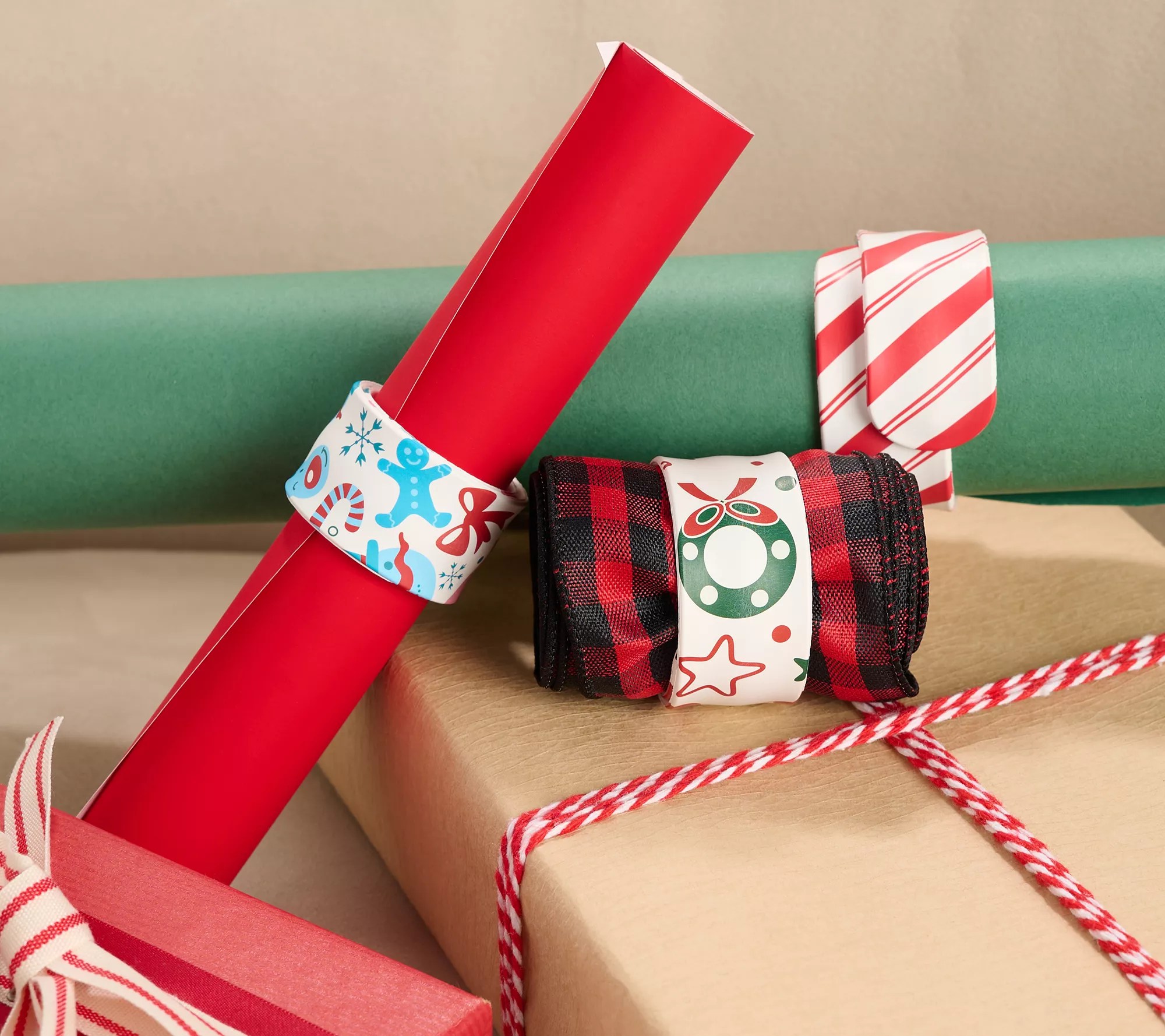 Kringle Express Set of 10 Holiday Gift Wrap Straps