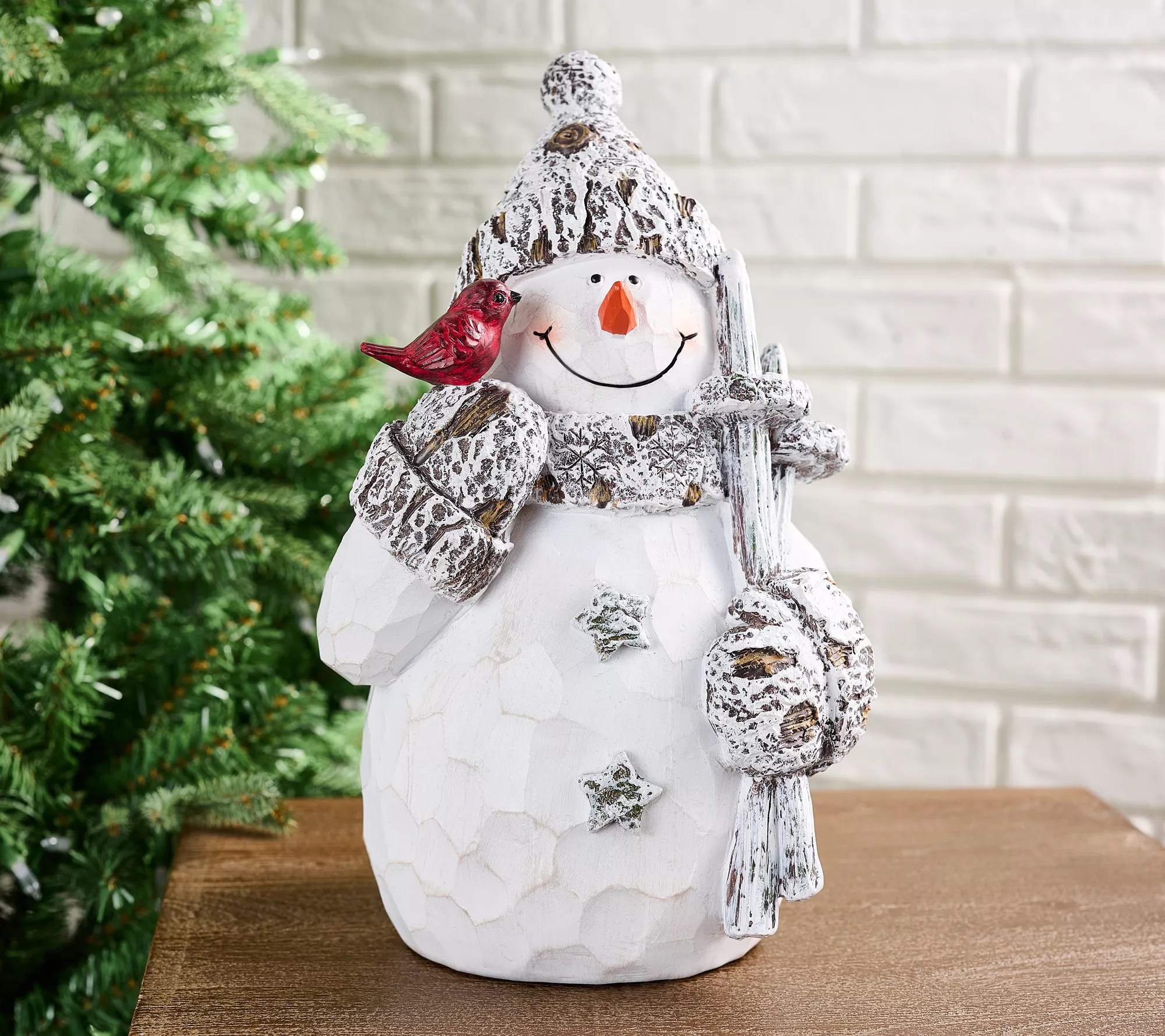 "As Is" Home Reflections 14" Woodland White Christmas Snowman