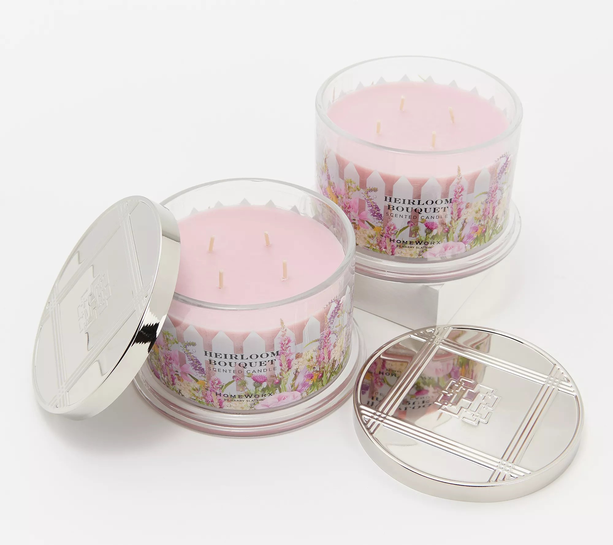 "As Is" HomeWorx by Harry Slatkin Set of 2 Bouquet Candles