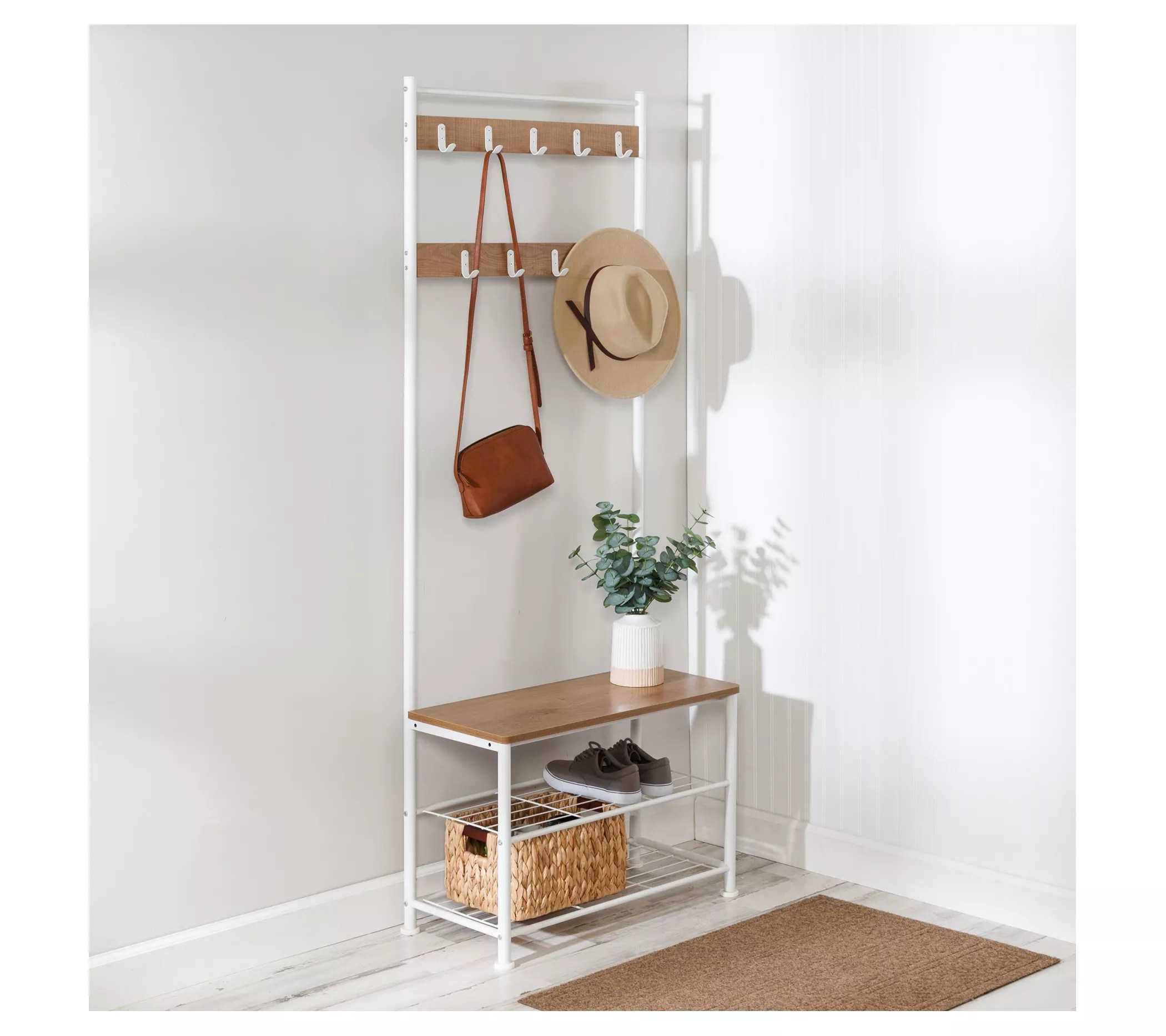 HoneyCanDo Entryway Hall Tree w/Bench