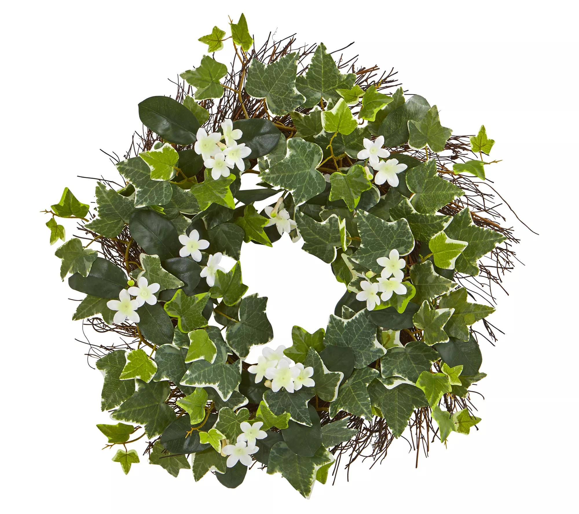 20" Variegated Sage Ivy Wreath by Nearly Natural