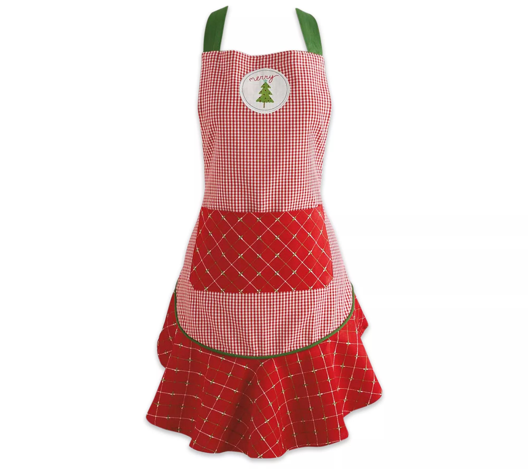 Design Imports Merry Christmas Ruffle Apron