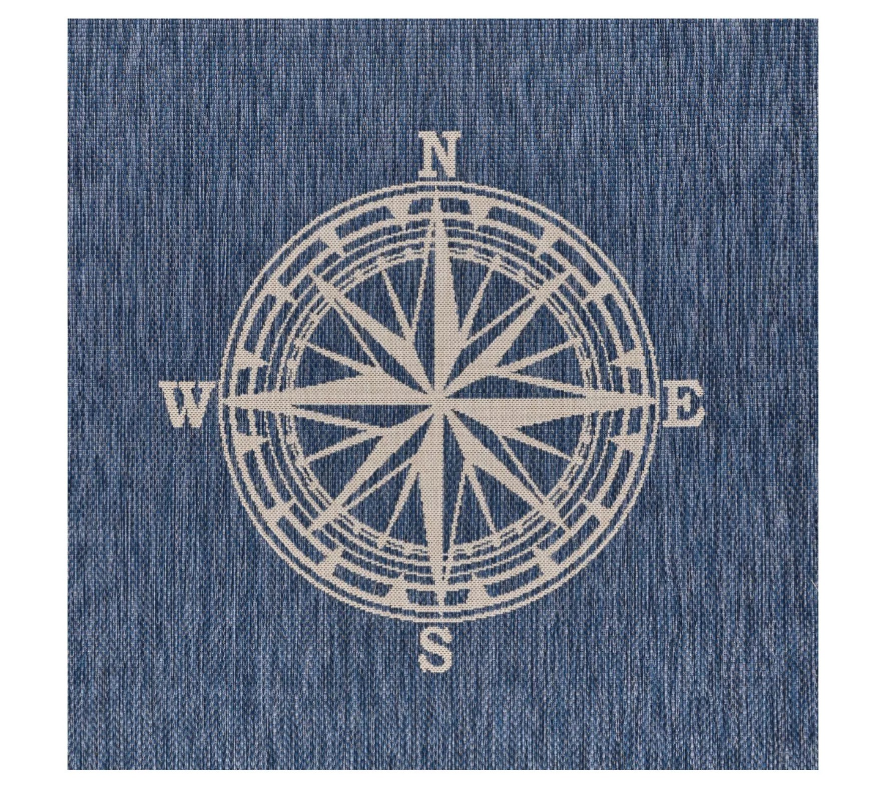 Homeroots 63" x 84" Nautical Indoor Outdoor Area Rug