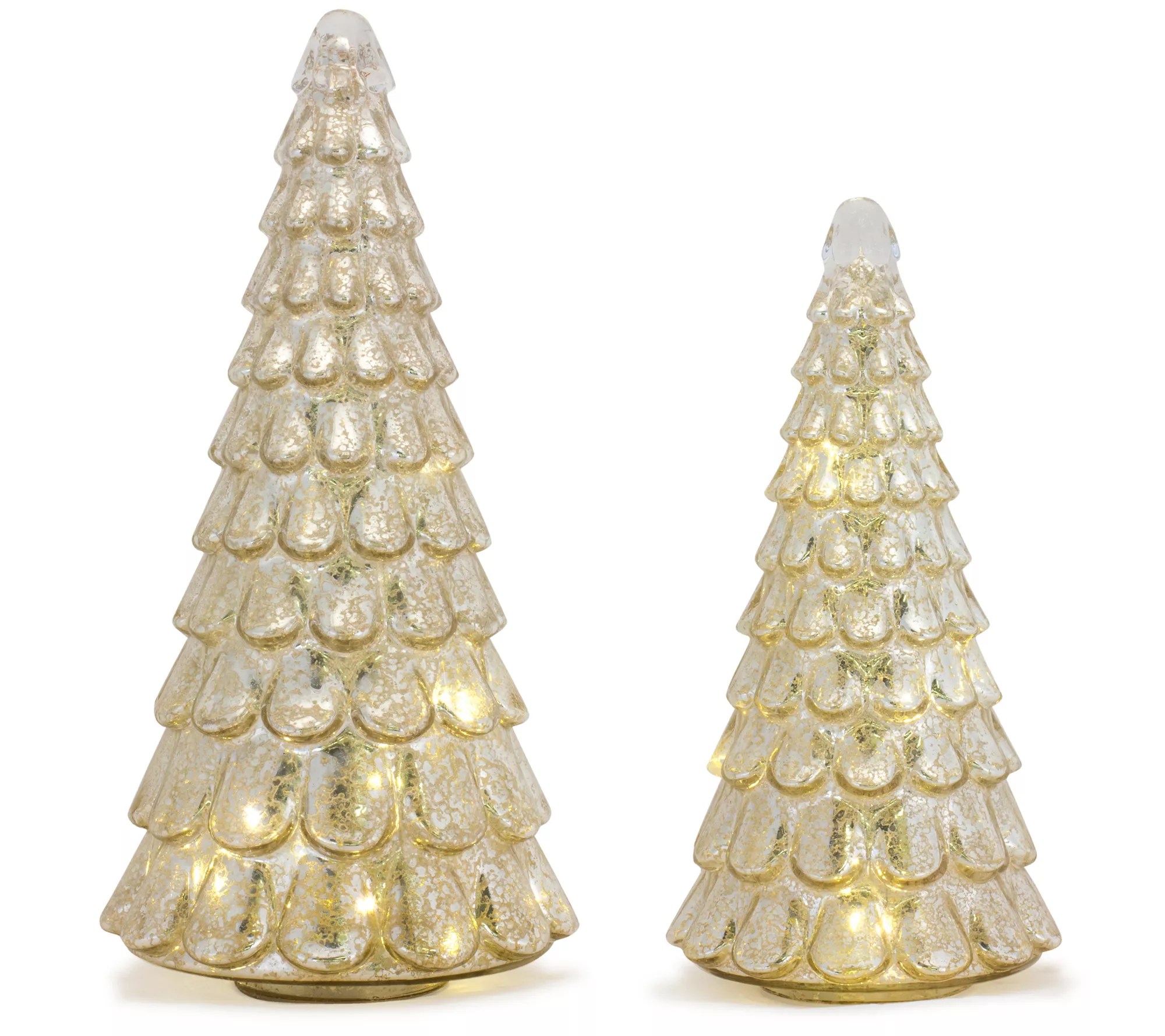Melrose LED Mercury Glass Holiday Tree Decor (Set of 2)