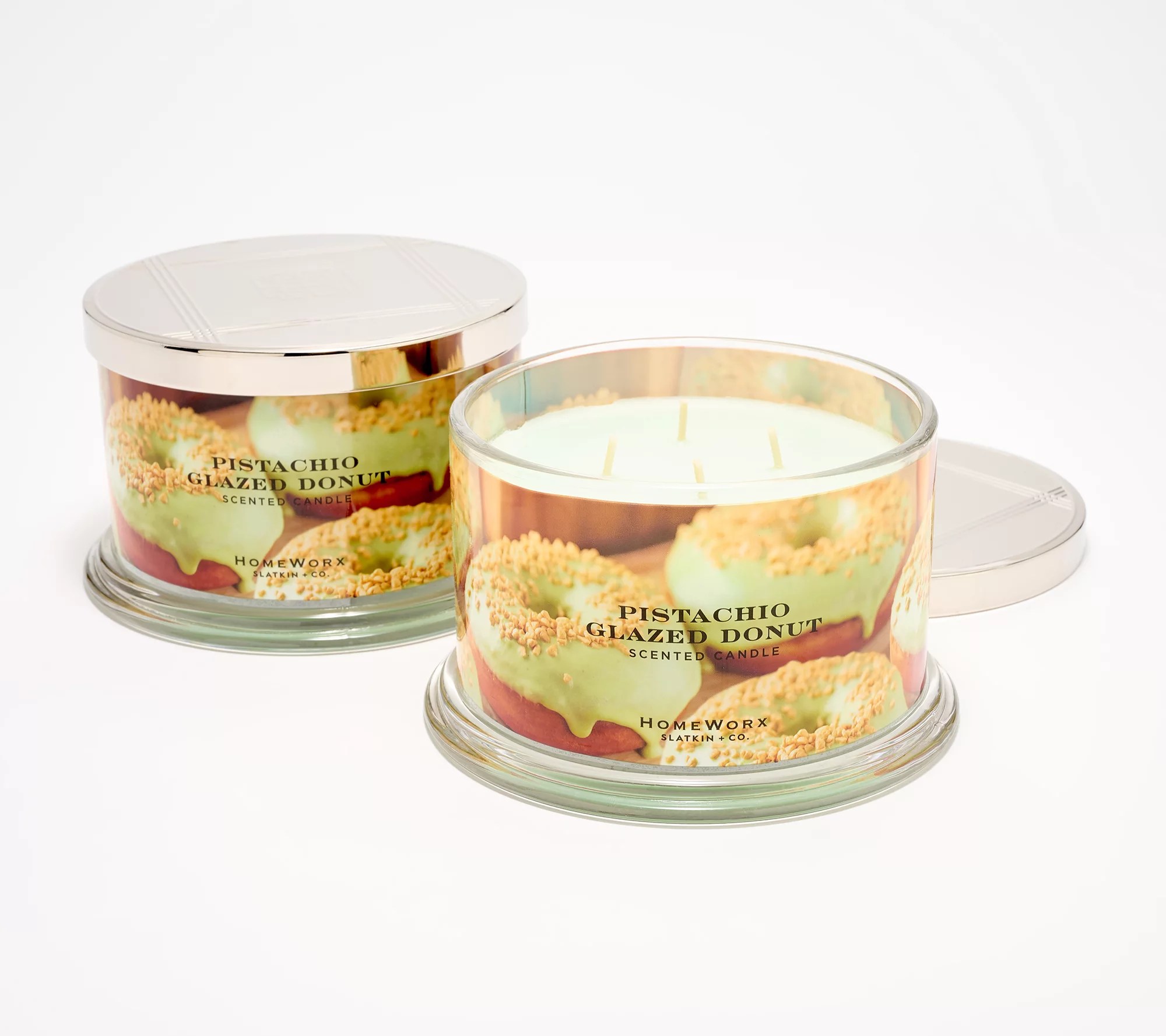 "As Is" HomeWorx by Slatkin & Co. S/2 18oz Glazed Donut Candles