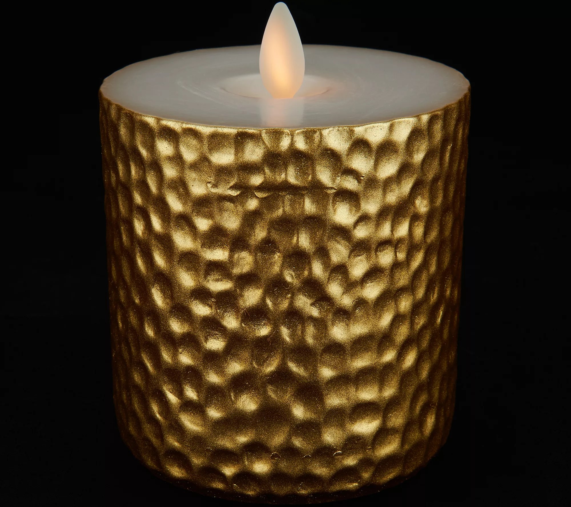 Bethlehem Lights 4.5" Hammered Metallic Touch Candle