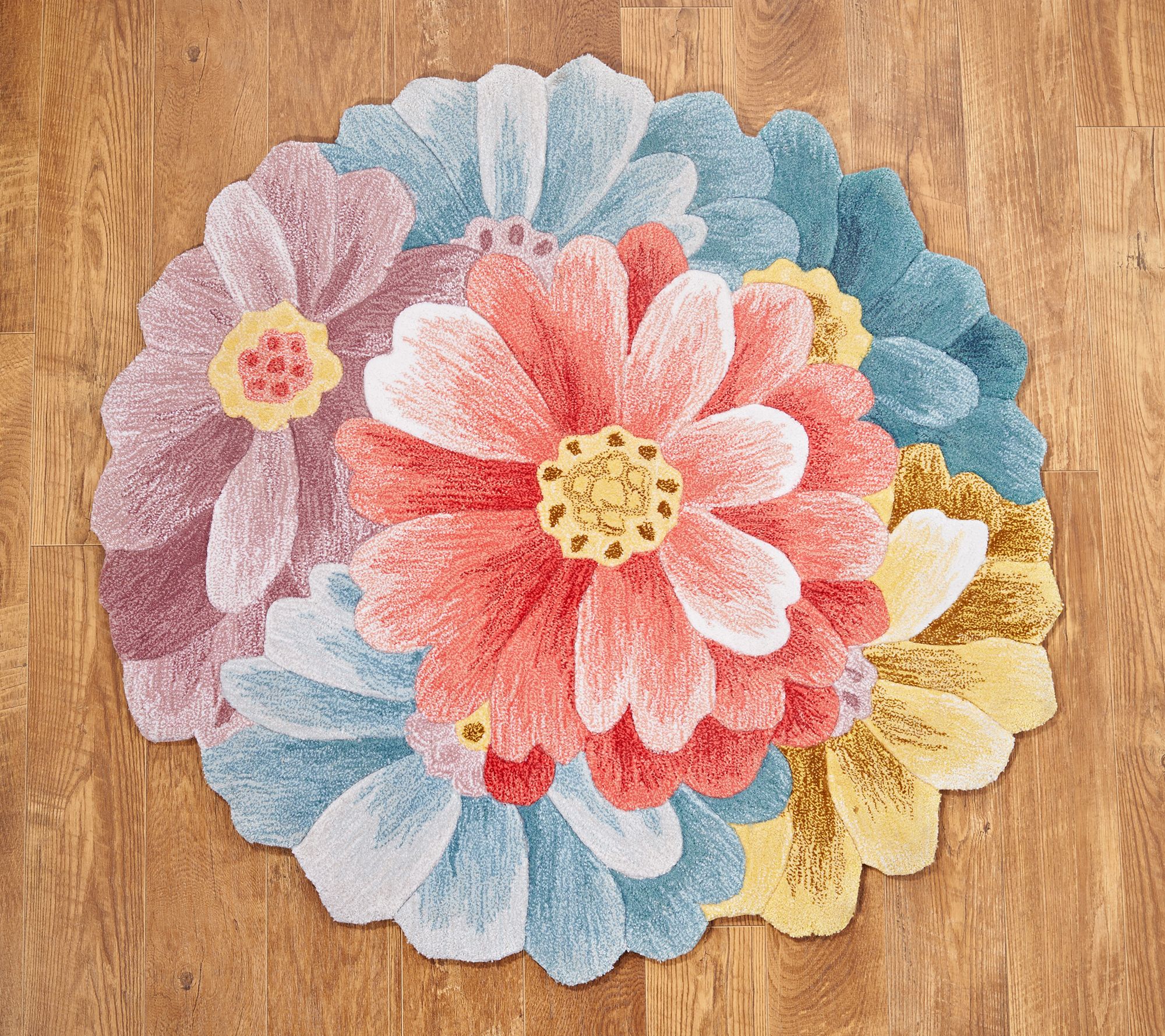 Home by SHR Hand Tufted 5' x 5' Floral Accent Rug