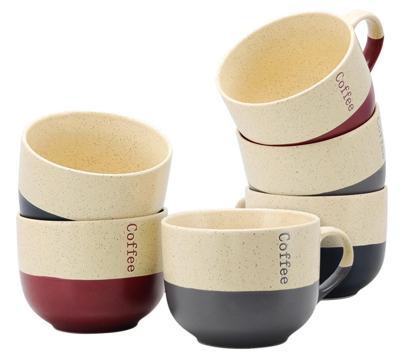 Elama Set of (6) 18oz Coffee Mugs in AssortedColors
