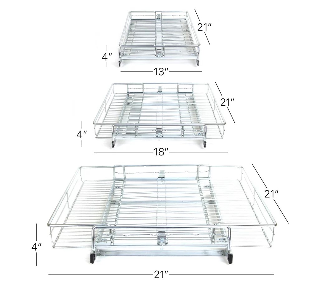 Origami 2Pack Adjustable 13" Sliding Drawer W/Wooden Panel