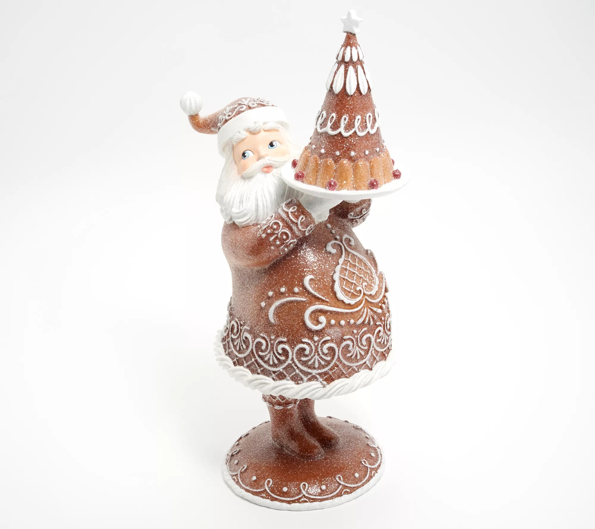 "As Is" 17" Baking Gingerbread Santa Figurine by Valerie
