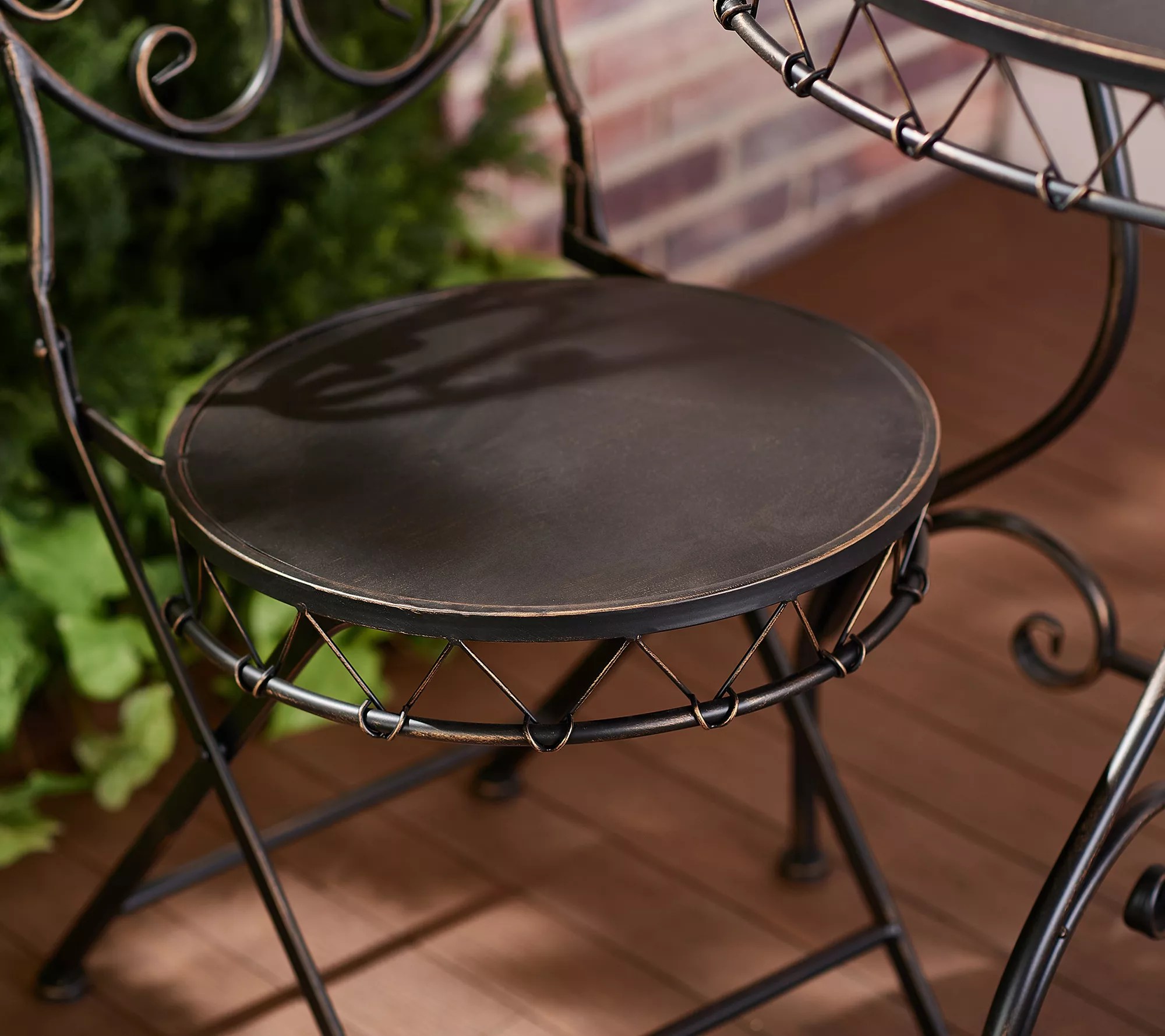 3Piece Metal Bistro Table with Chairs by Valerie