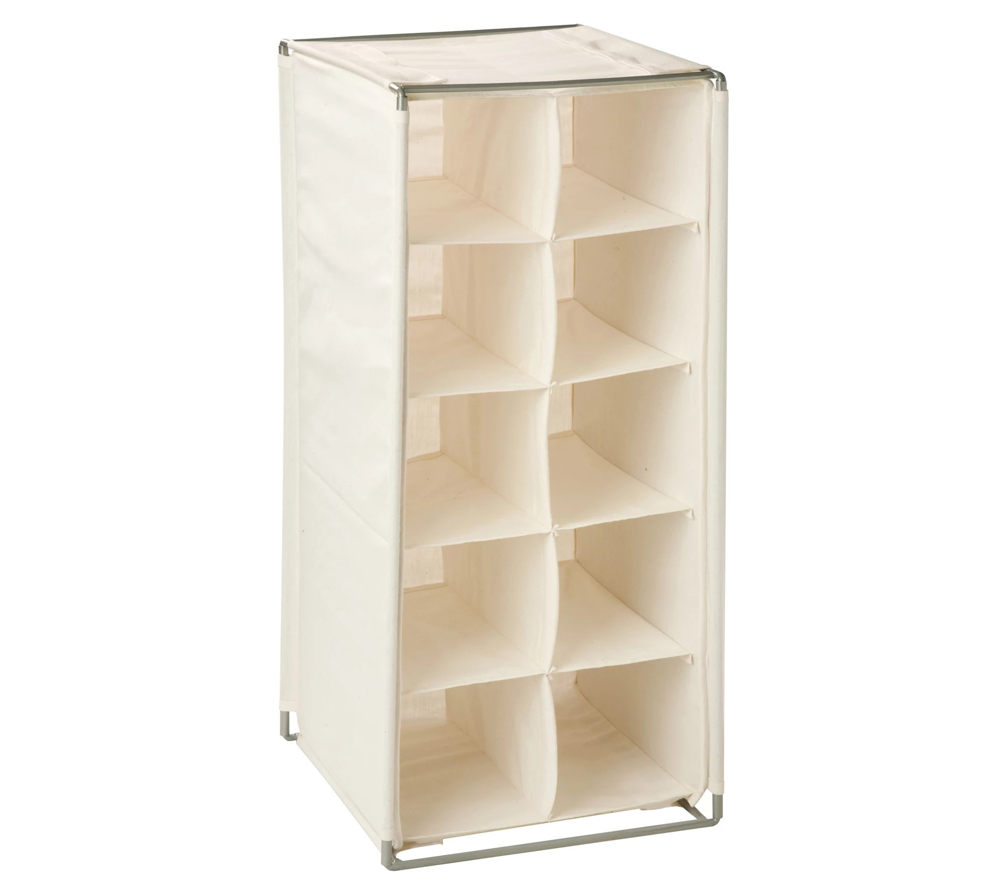 HoneyCanDo Canvas Shoe Rack Cubby, 10Pair