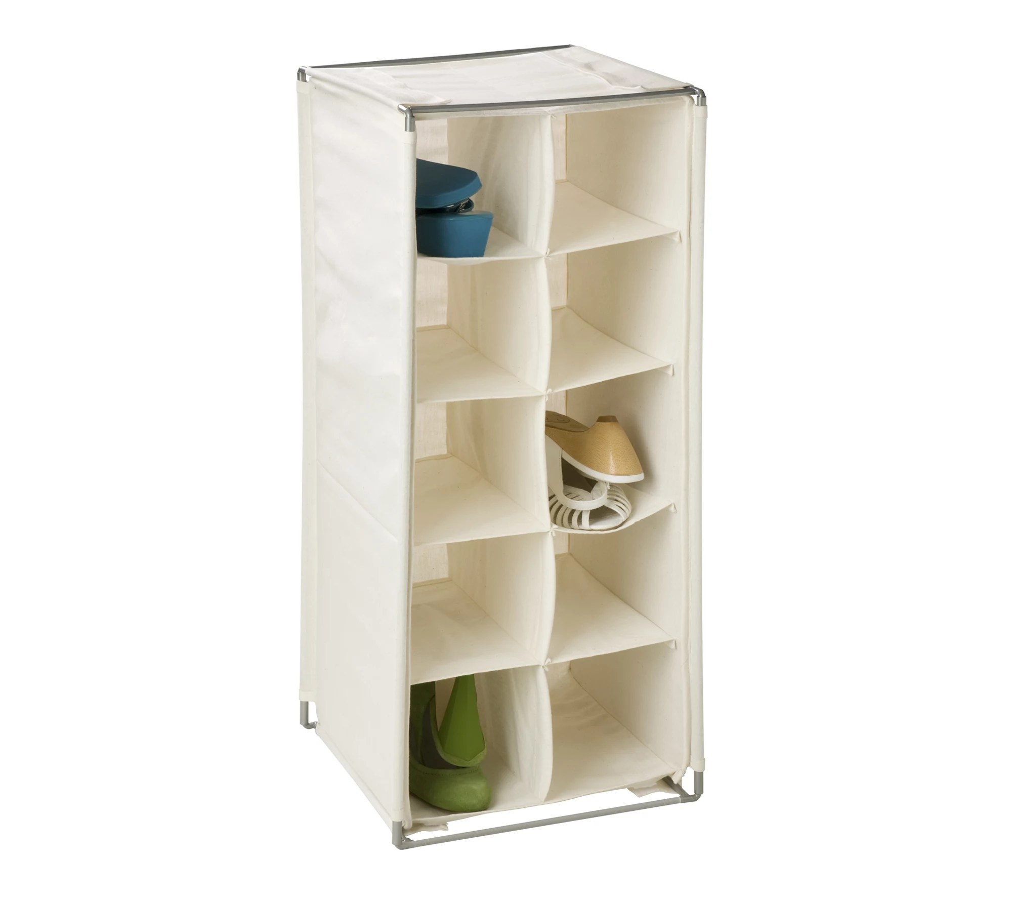 HoneyCanDo Canvas Shoe Rack Cubby, 10Pair