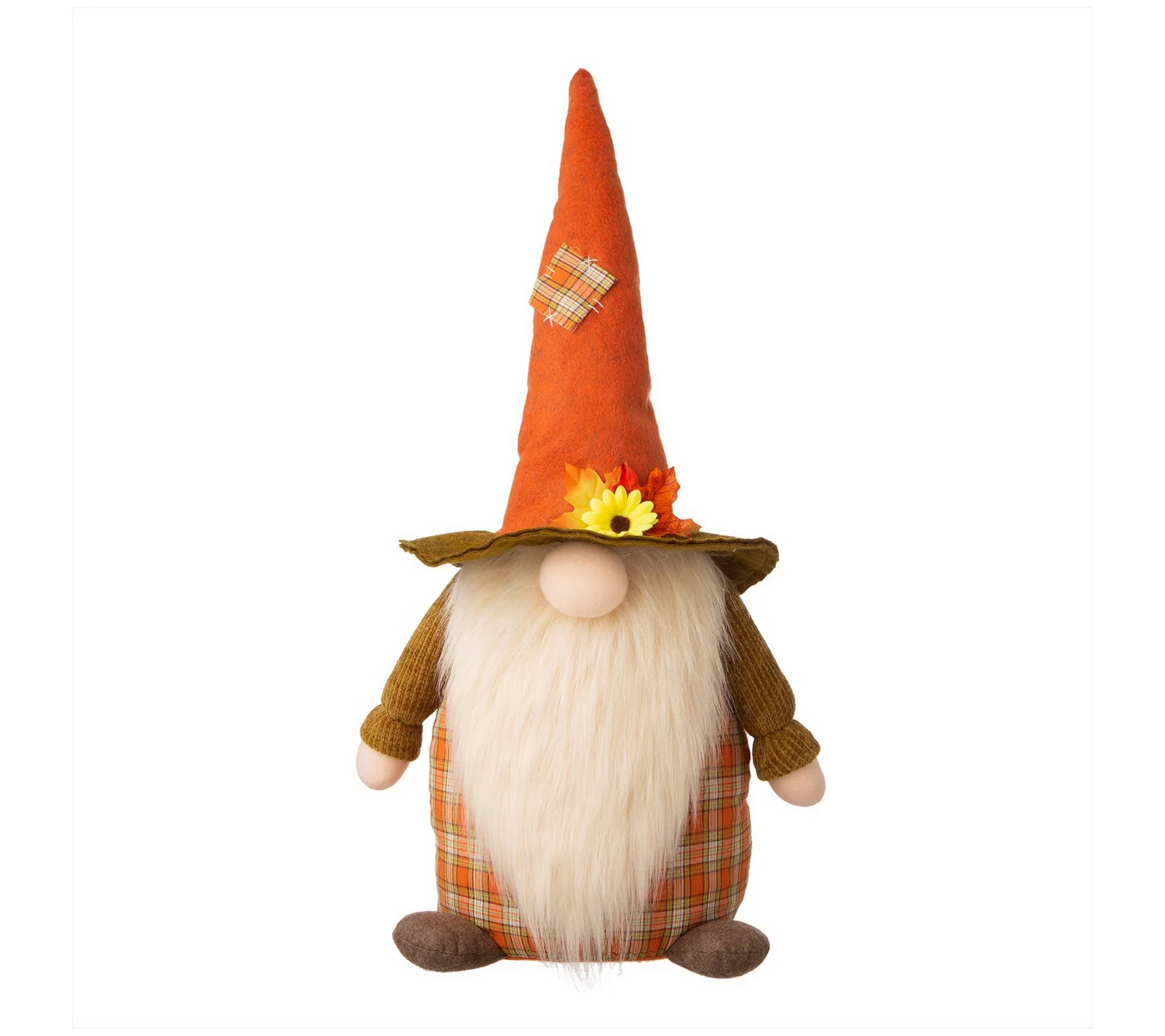 Glitzhome Fall Fabric Gnome Standing Decor CuteHat and Beard