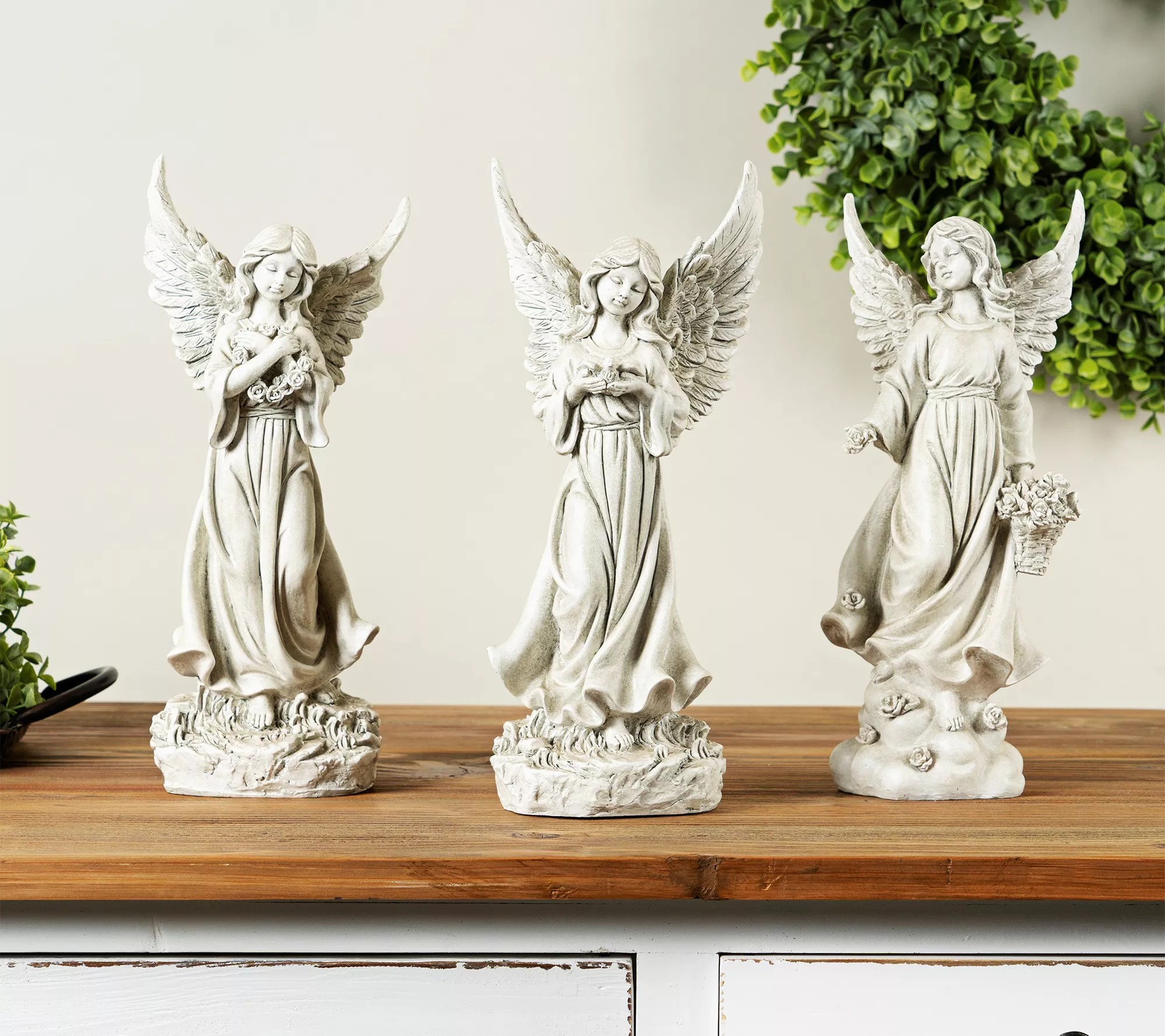 Melrose Garden Angel Figurines (Set of 3)