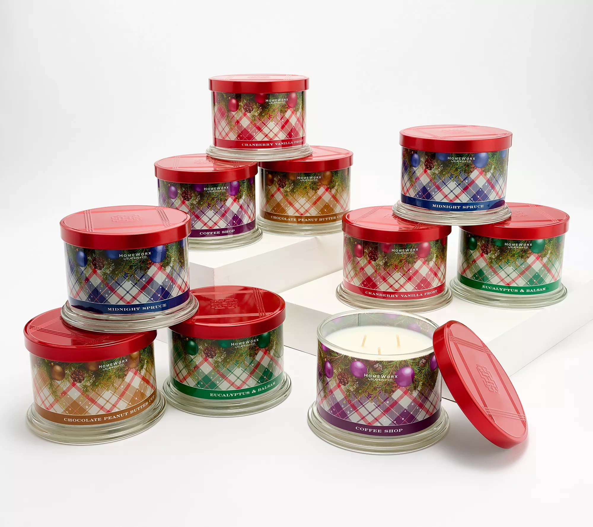 HomeWorx by Slatkin & Co. S/2 14oz Holiday Candles