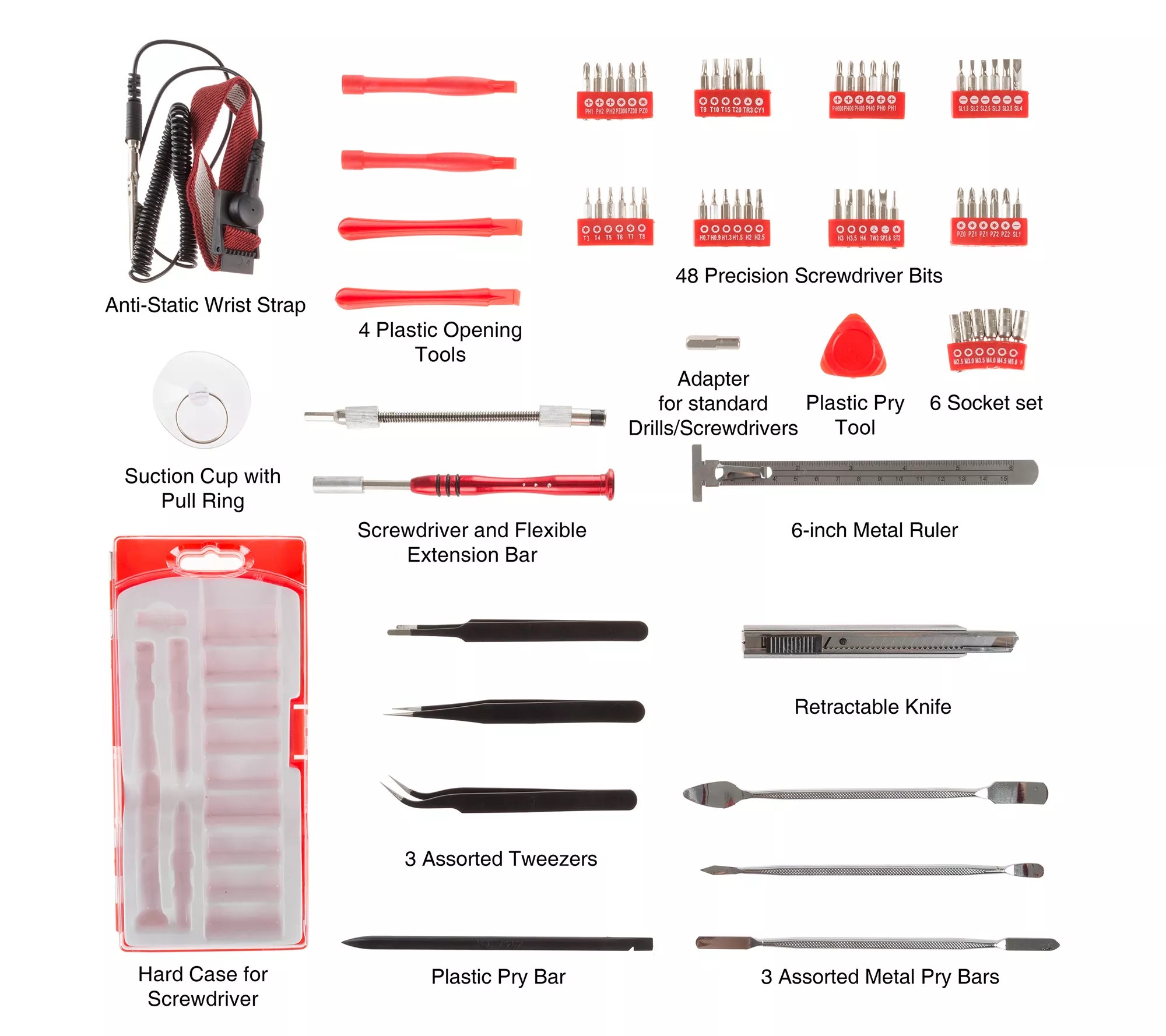 Stalwart Electronic Repair Tech Tool Kit - 70 Piece Set - QVC.com