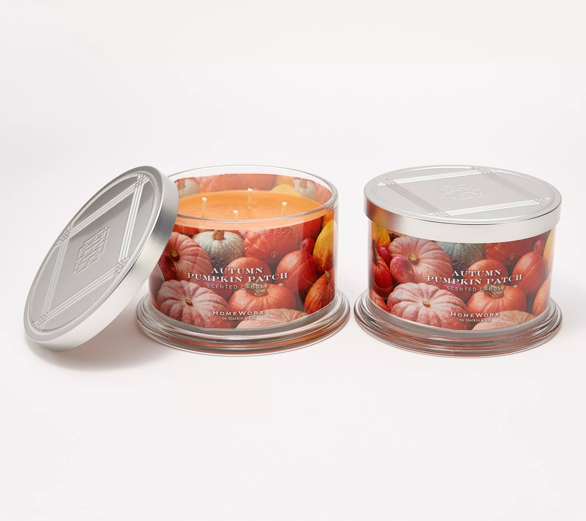 HomeWorx by Slatkin & Co. S/2 Autumn Pumpkin Patch 18oz Candles
