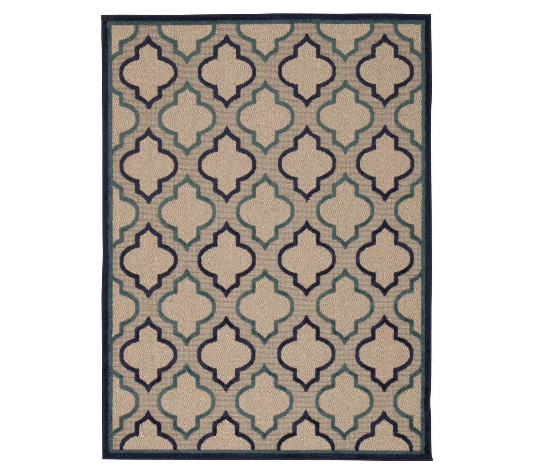 HomeRoots 3'6" x 5'6" Navy Trellis Indoor Outdoor Area Rug
