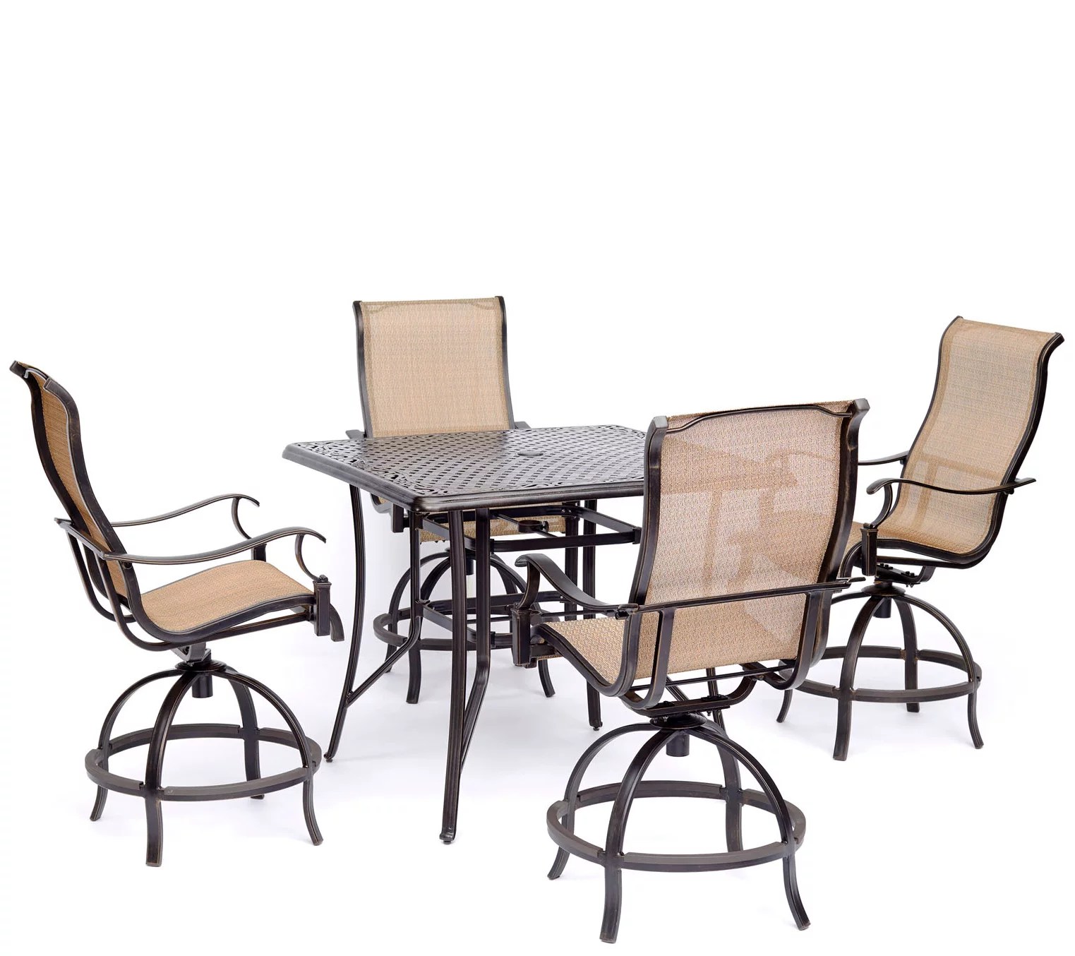 Hanover Manor 5pc HighDining Set w/ Swivel Chairs and Table