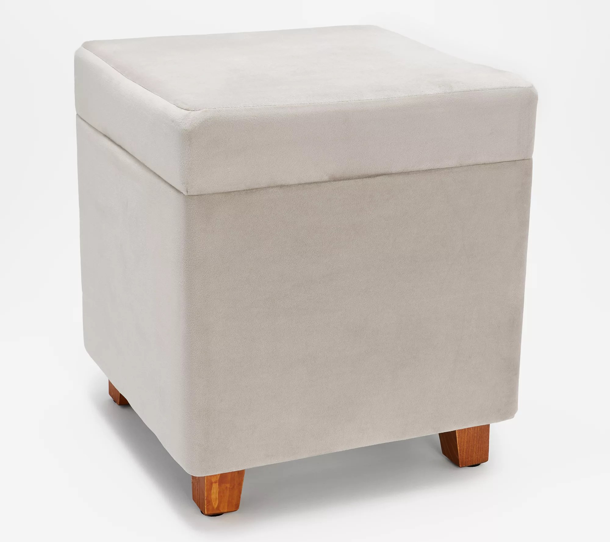 "As Is" Home Reflections Velvet Square Storage Ottoman