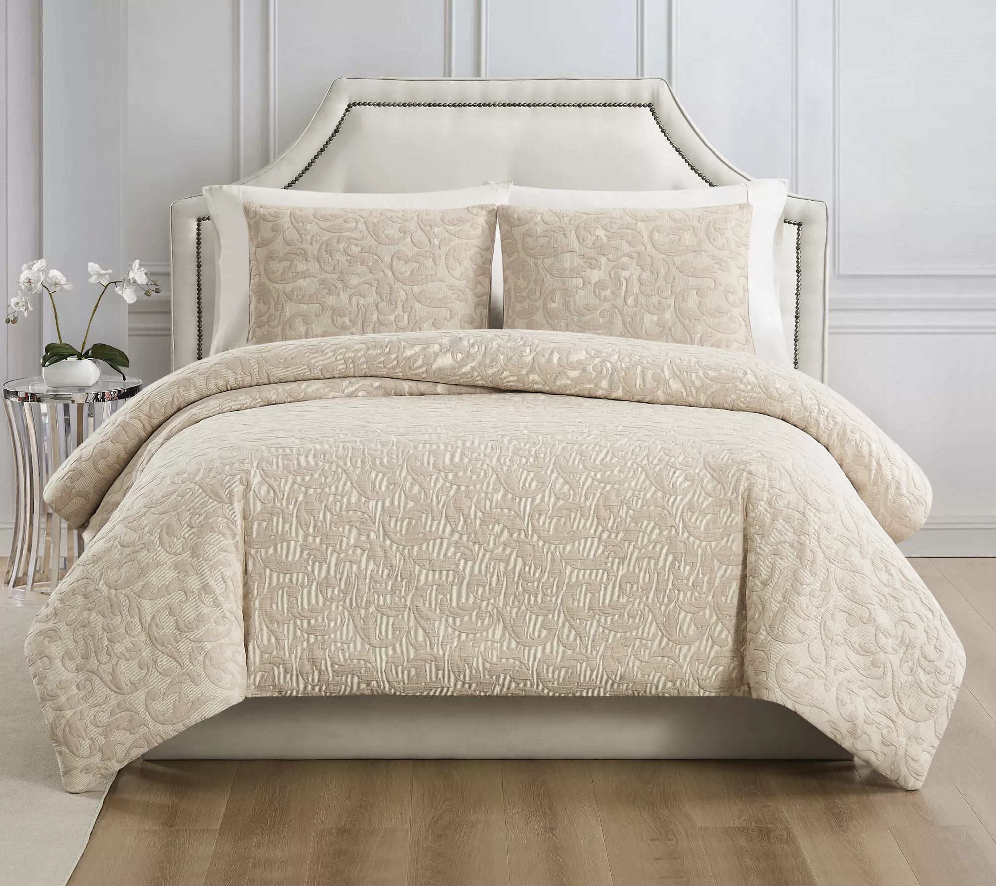 Charisma Regan Matelasse Queen 3 Piece Duvet Cover Set