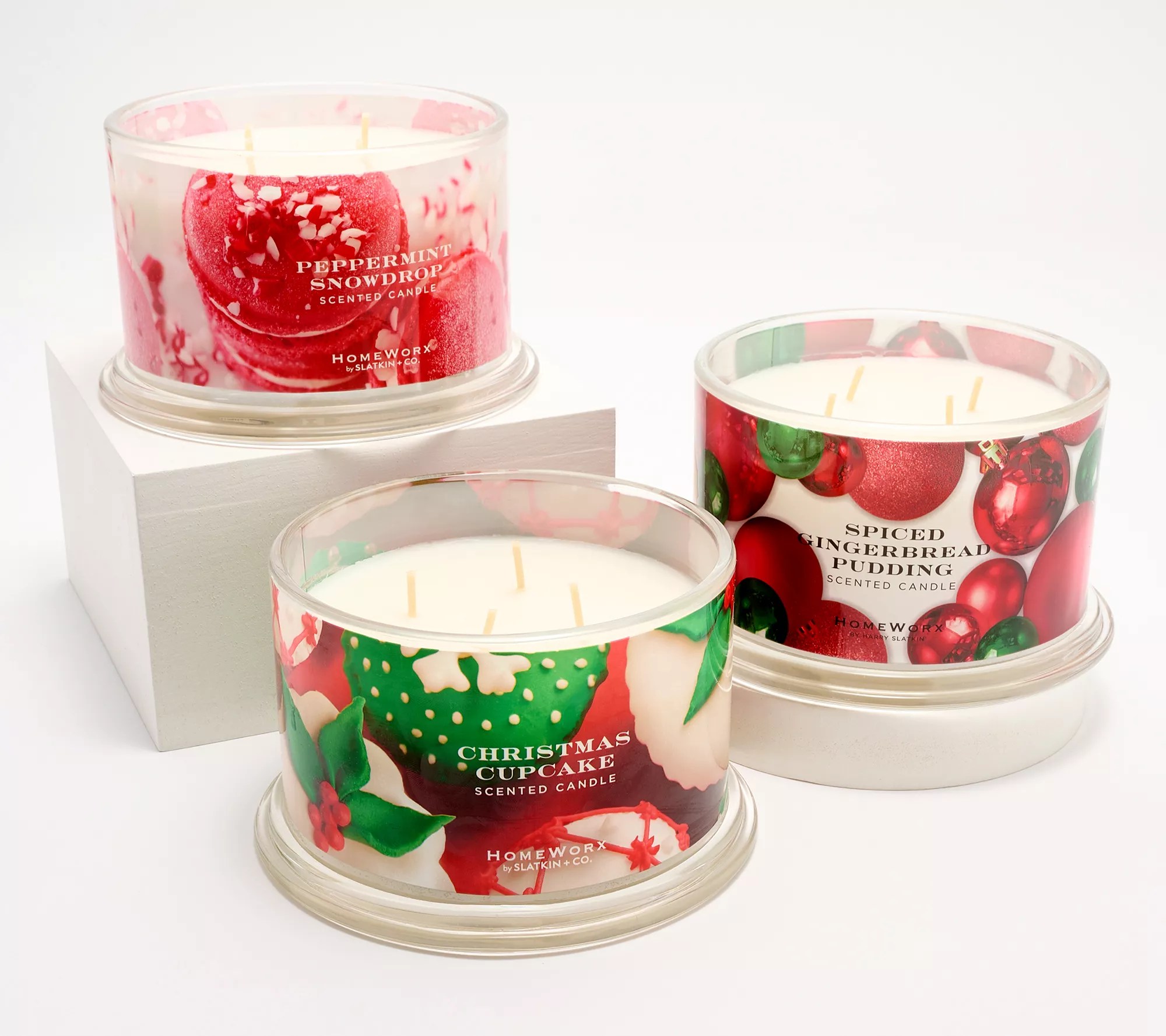 HomeWorx by Slatkin + Co. Set of 3 Holiday 18oz. Candles