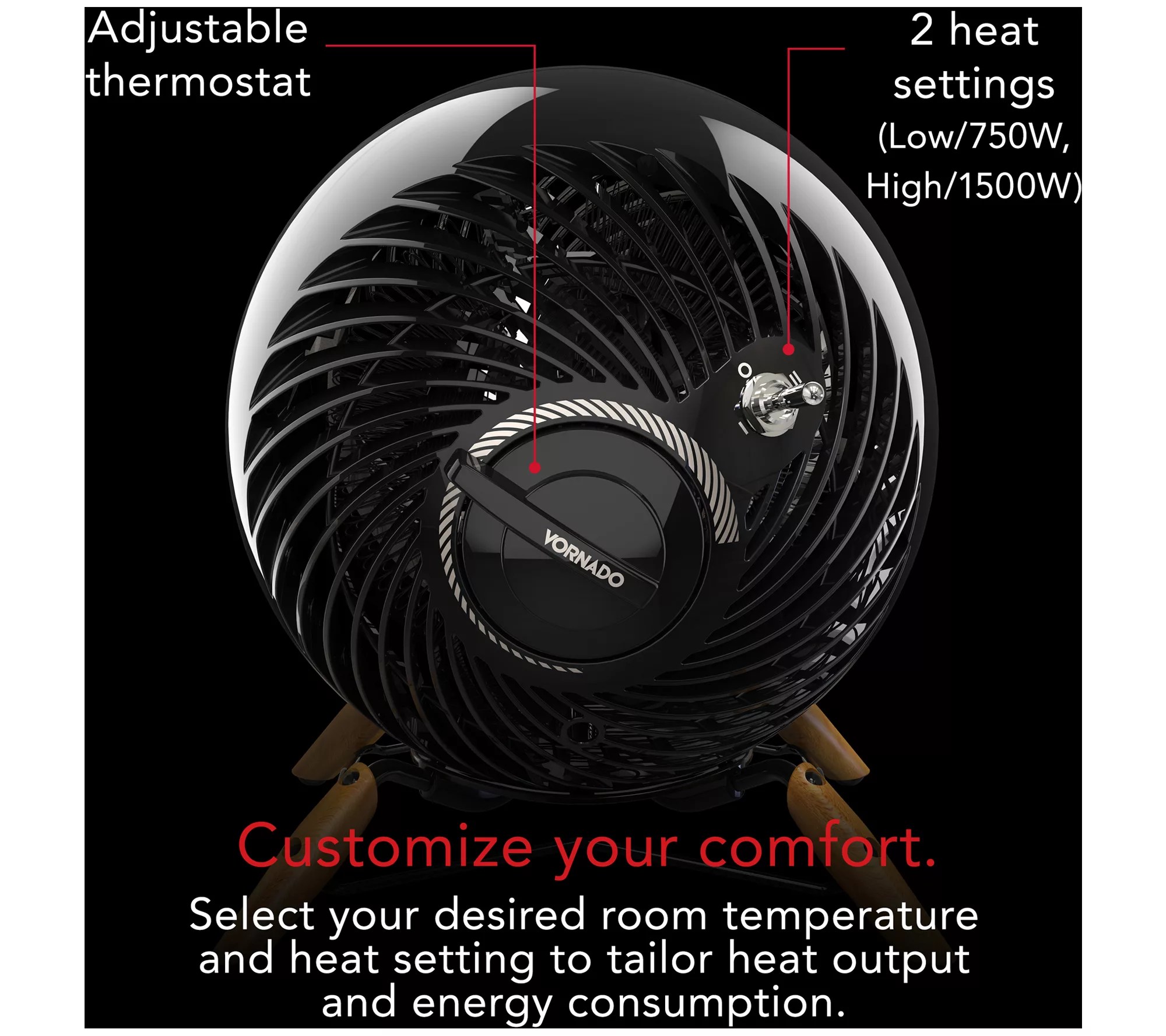 Vornado Glide Heat Whole Room Heater - QVC.com