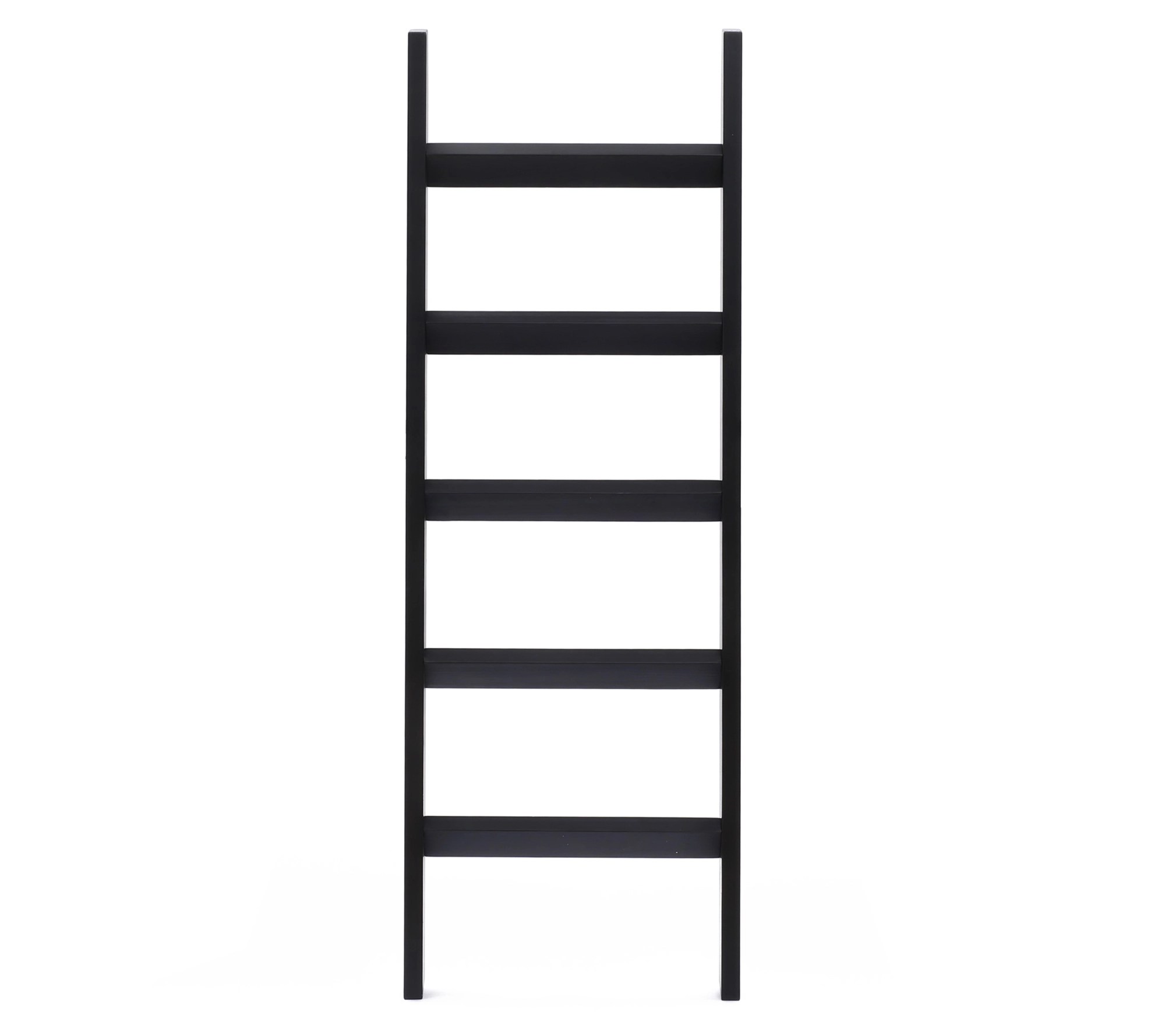 LuxenHome Black Wood 4.8ft Decorative Blanket Ladder