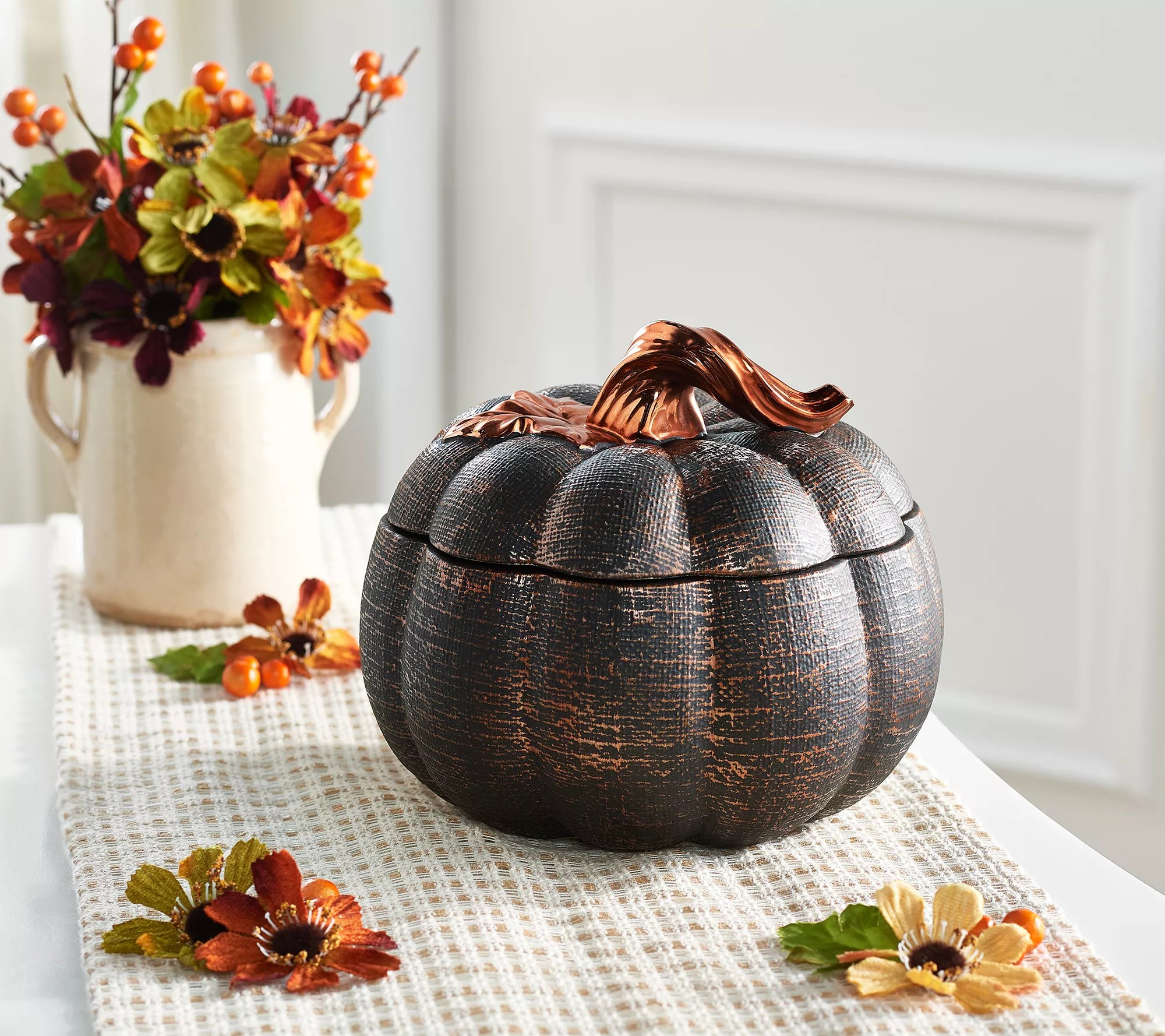 HomeWorx by Harry Slatkin 14oz Filled Decorative Burlap Pumpkin