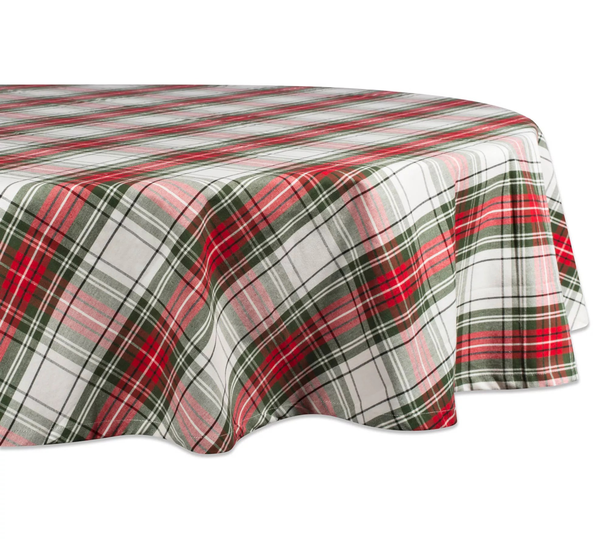 Design Imports Christmas Plaid Tablecloth 70" Round