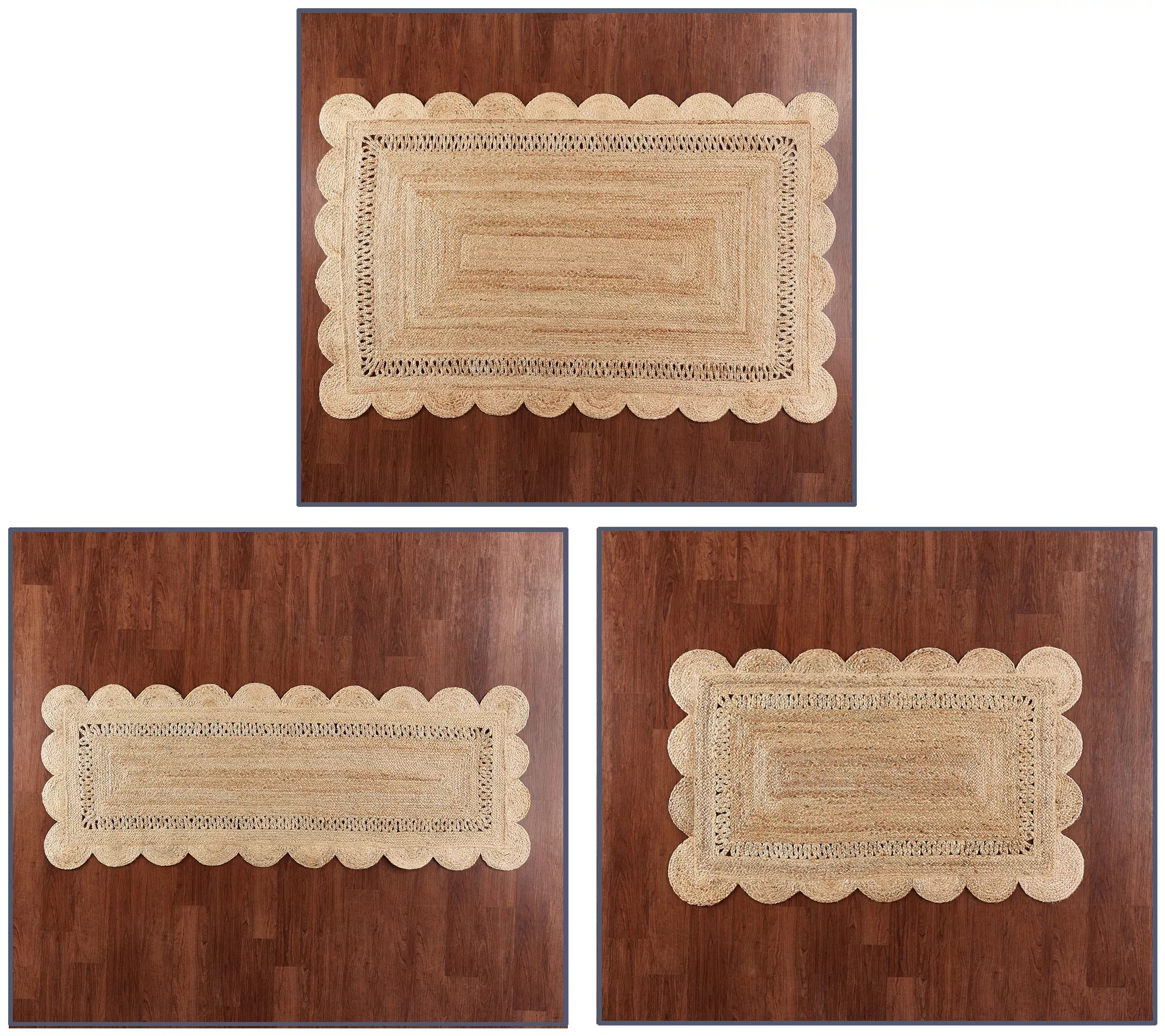 Scalloped Braided Jute Rugs by Bright Bazaar