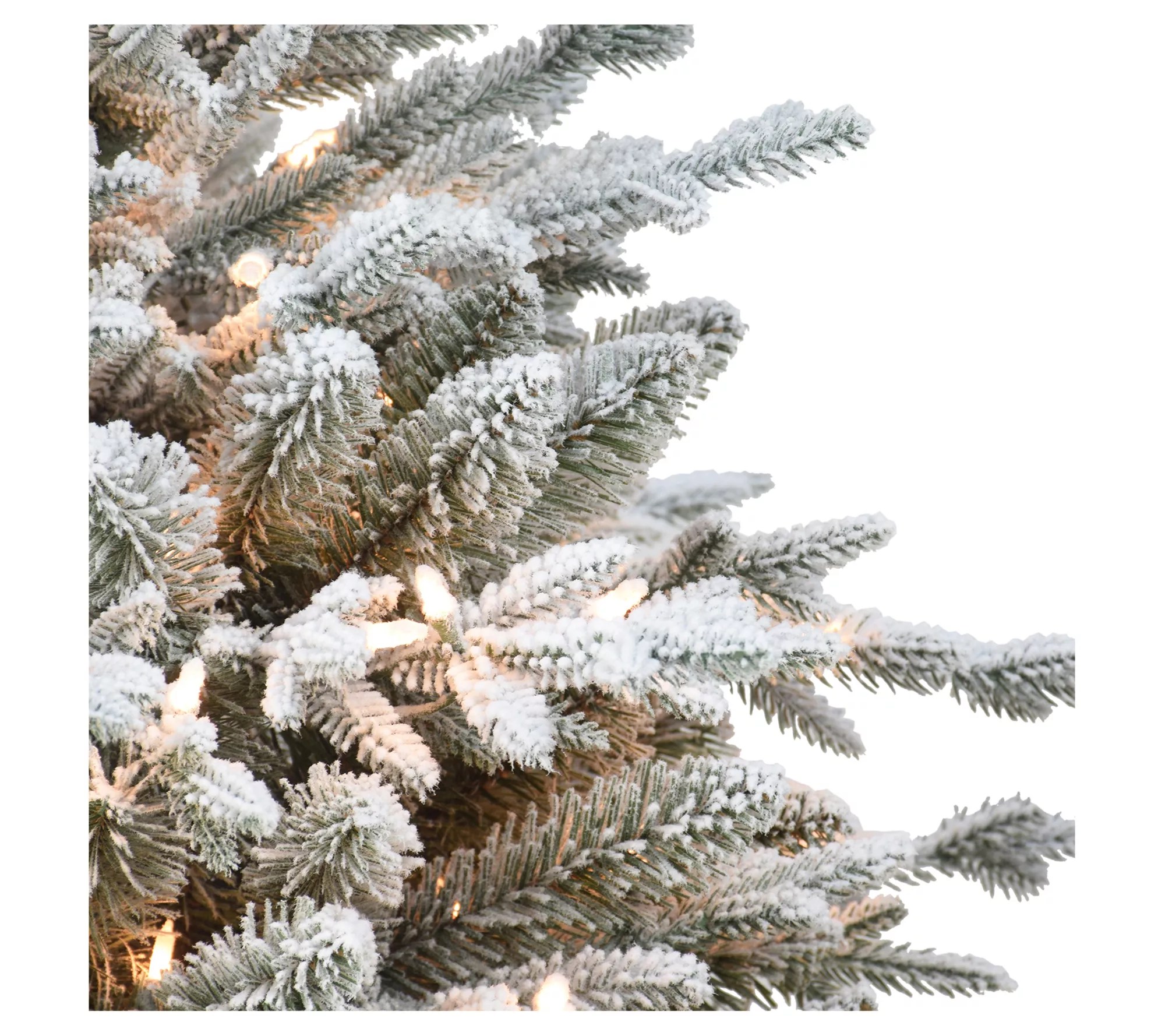 Puleo 9' Slim Flocked Northern Fir PE/PVC Tree, 600 UL