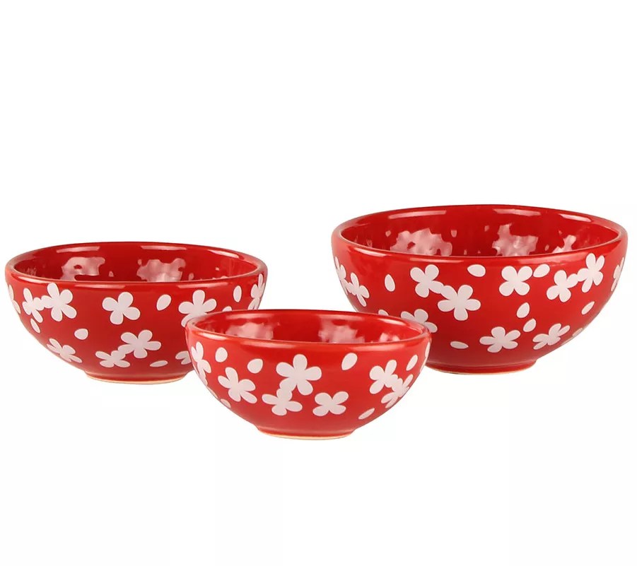Temptations Fields of Flowers Prep Bowls Set of 3