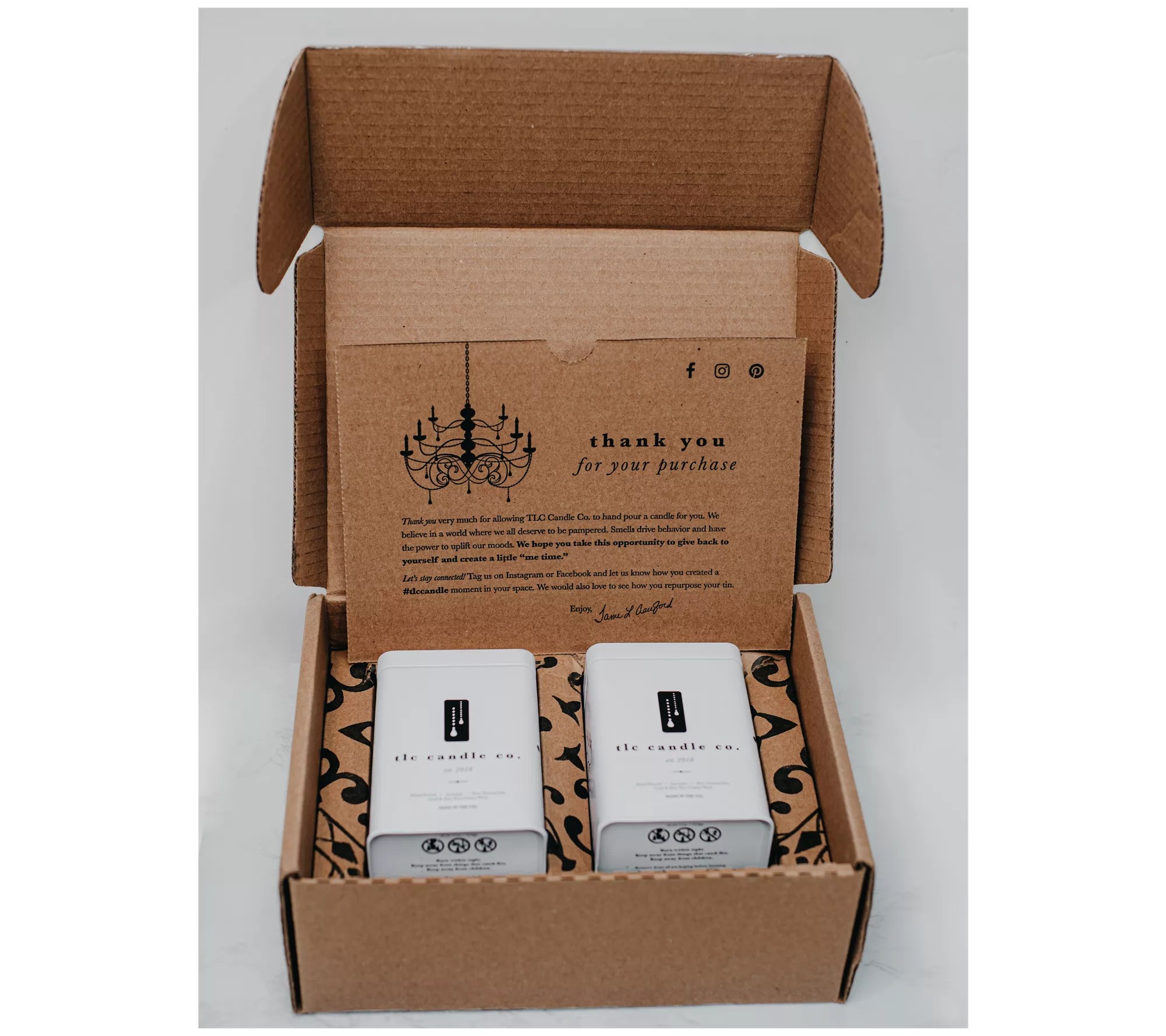 TLC Candle Co. Set of 2 Winter Luxury 2Wick Candle Duo