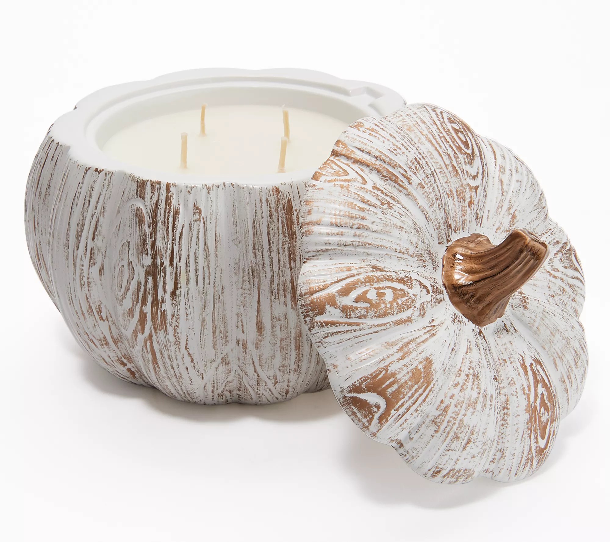 Homeworx by Harry Slatkin Filled Goldtone Pumpkin and Candle Holder