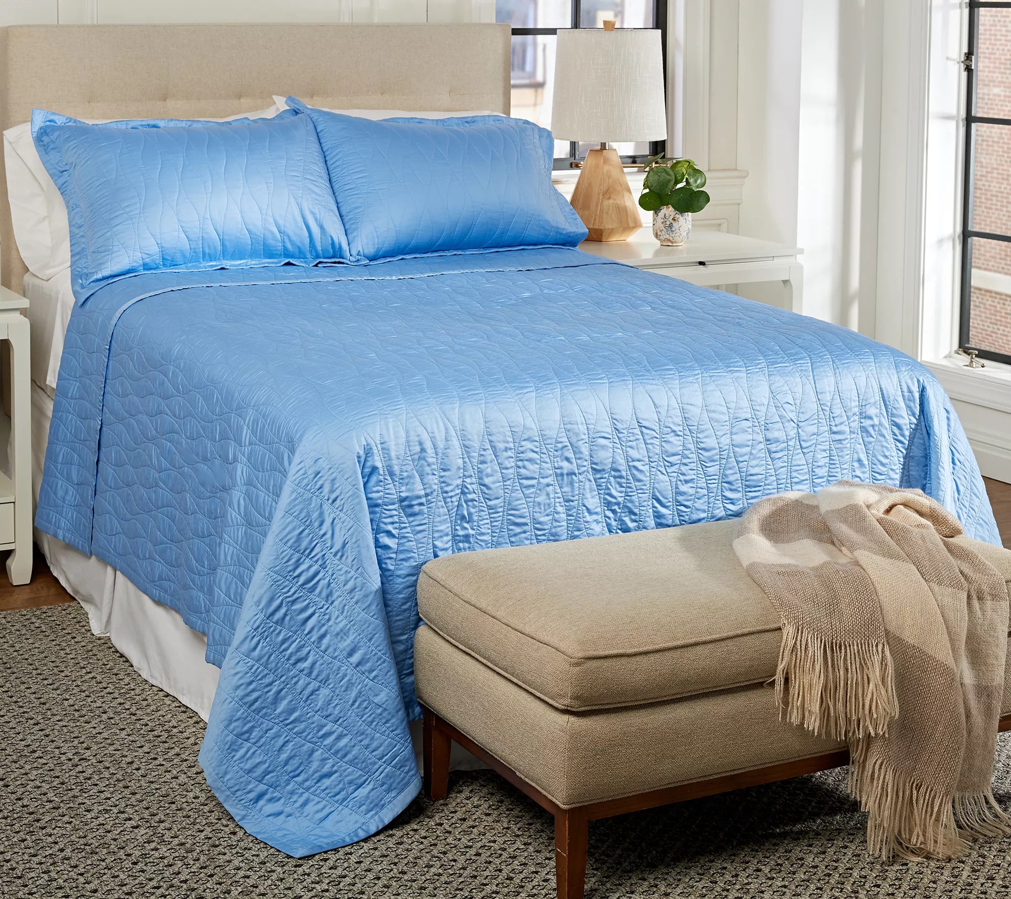 Northern Nights Rayon Made From Bamboo Quilted Oversized Coverlet Set