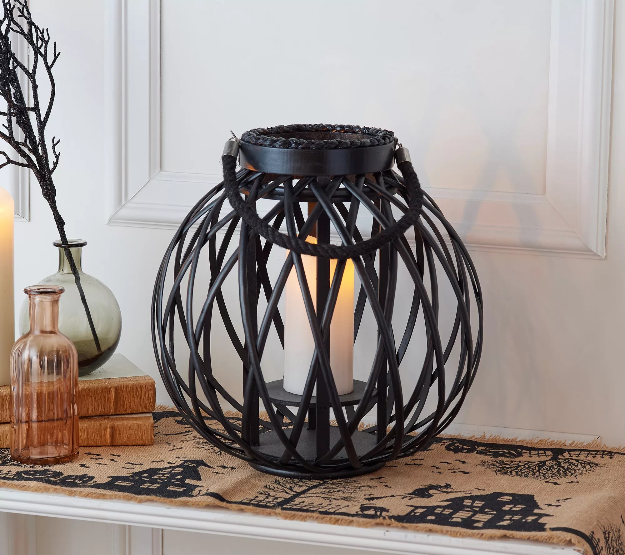 Simply Stunning 14" Round Woven Lantern by Janine Graff
