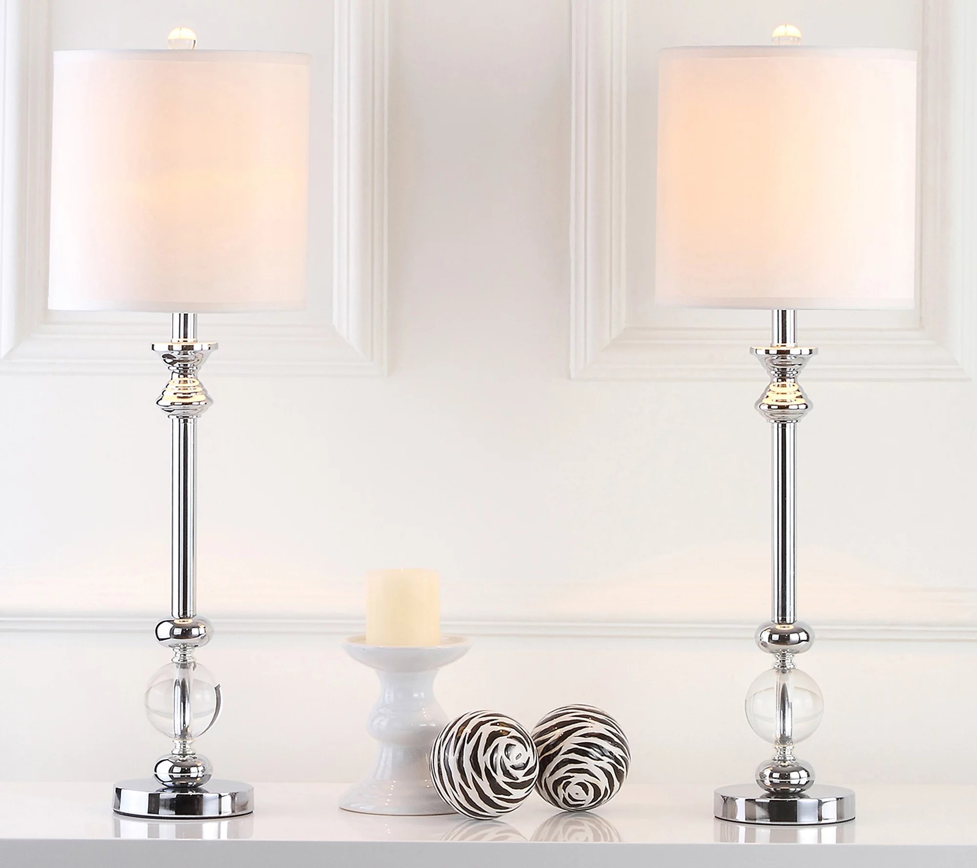 Safavieh Set of 2 Erica Crystal Candlestick Lamps