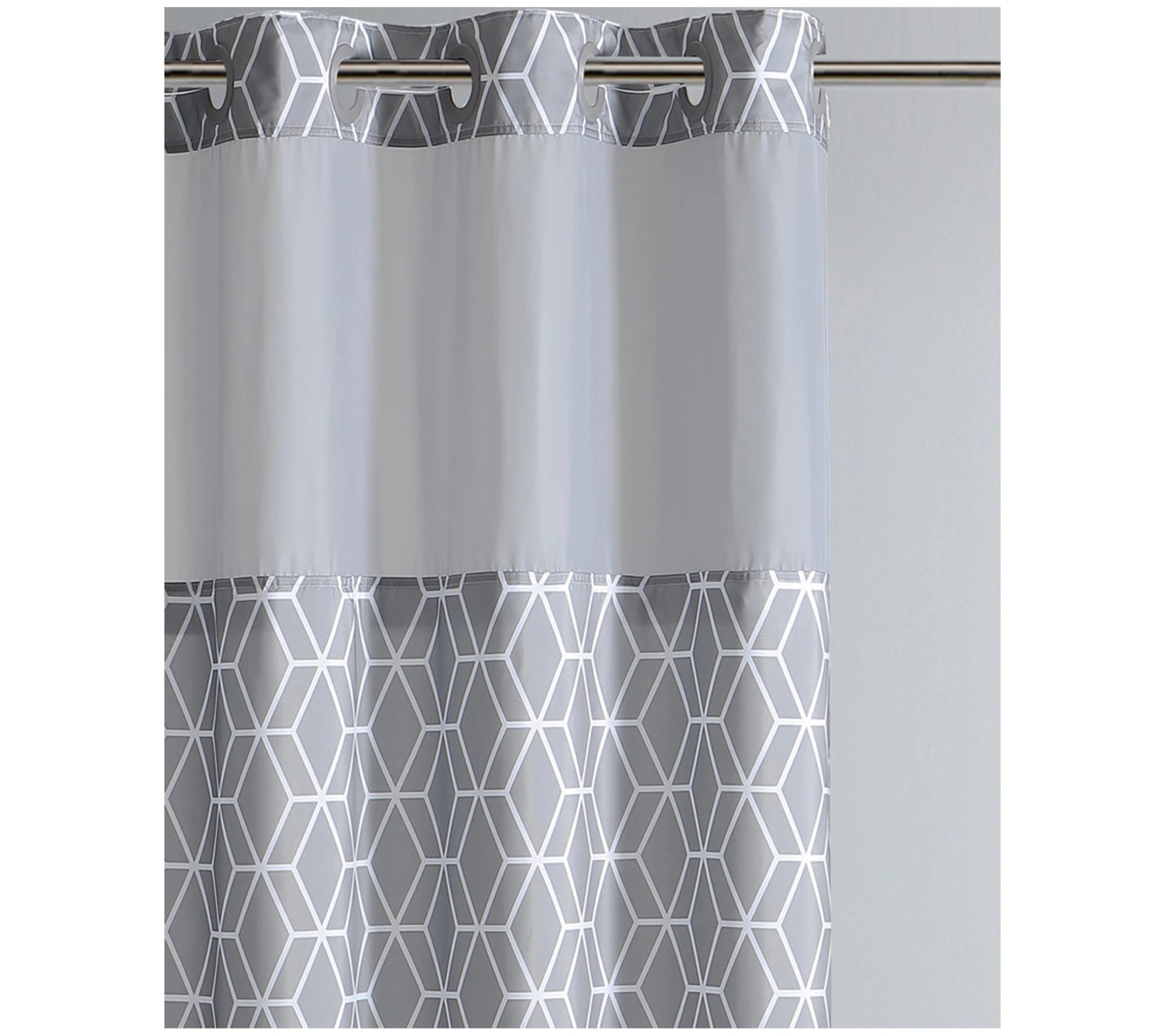Hookless Prism Plain Weave Shower Curtain withPeva Liner