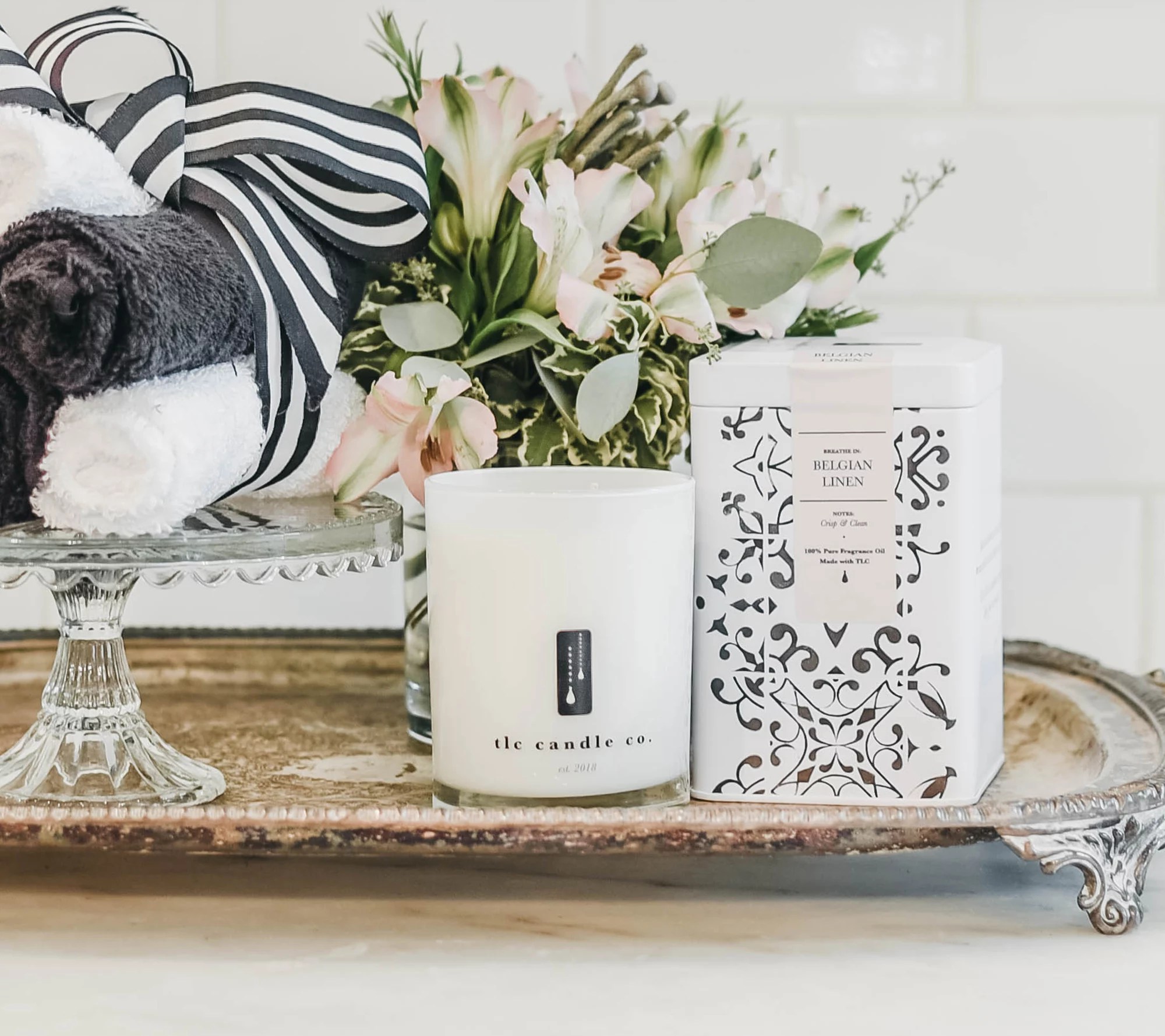 TLC Candle Co. Belgian Linen Luxury 2Wick Candle