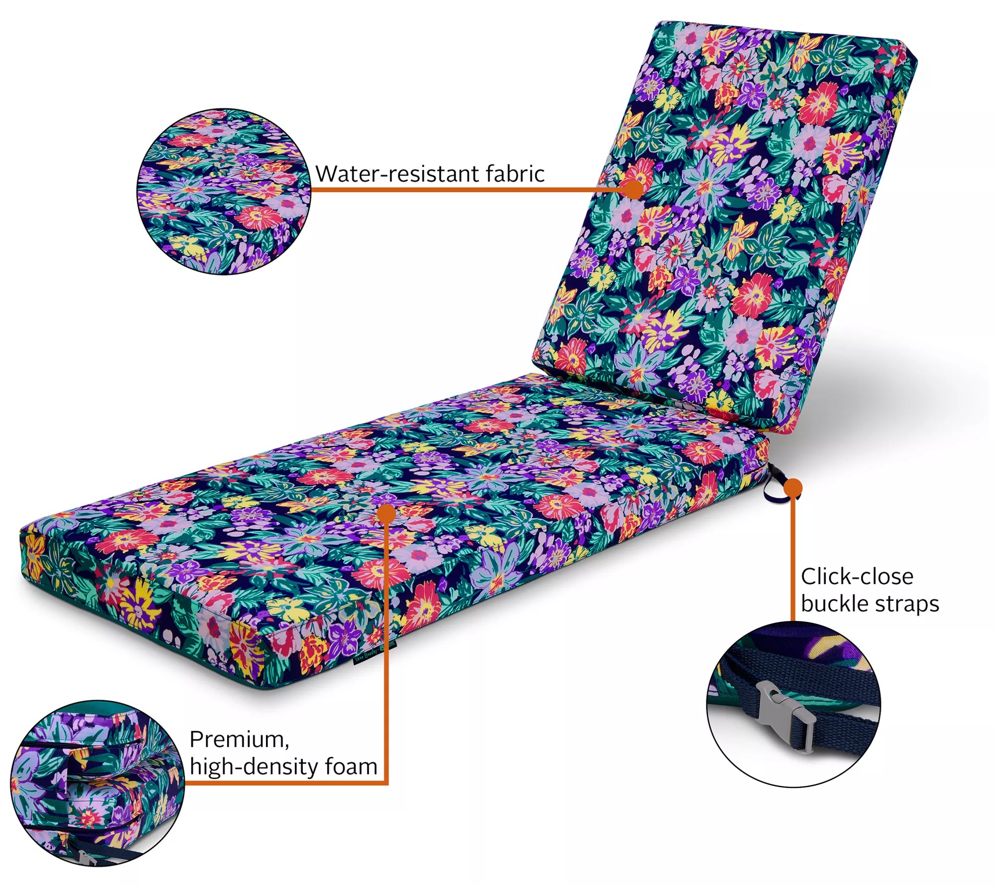 Vera Bradley Patio Chaise Lounge Cushion
