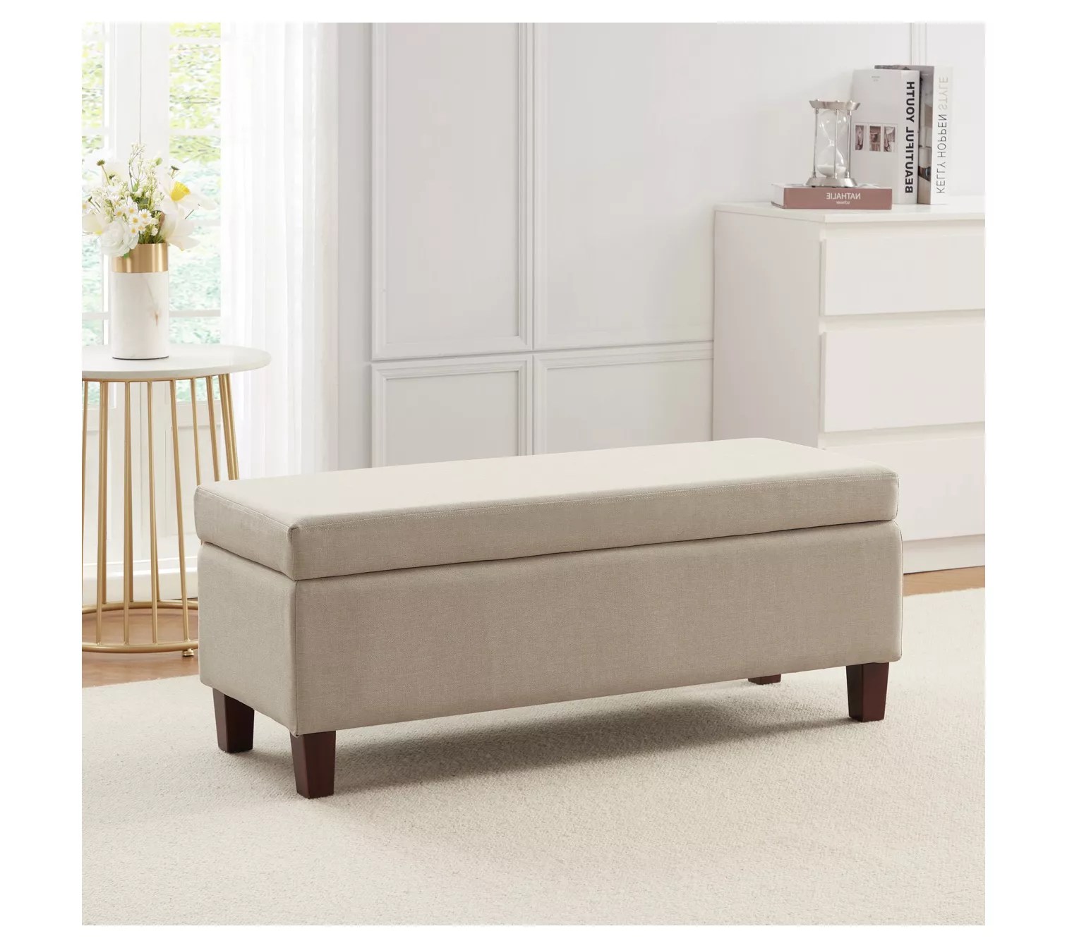 Ornavo Home Storage Ottoman Bench with Hinge Lid