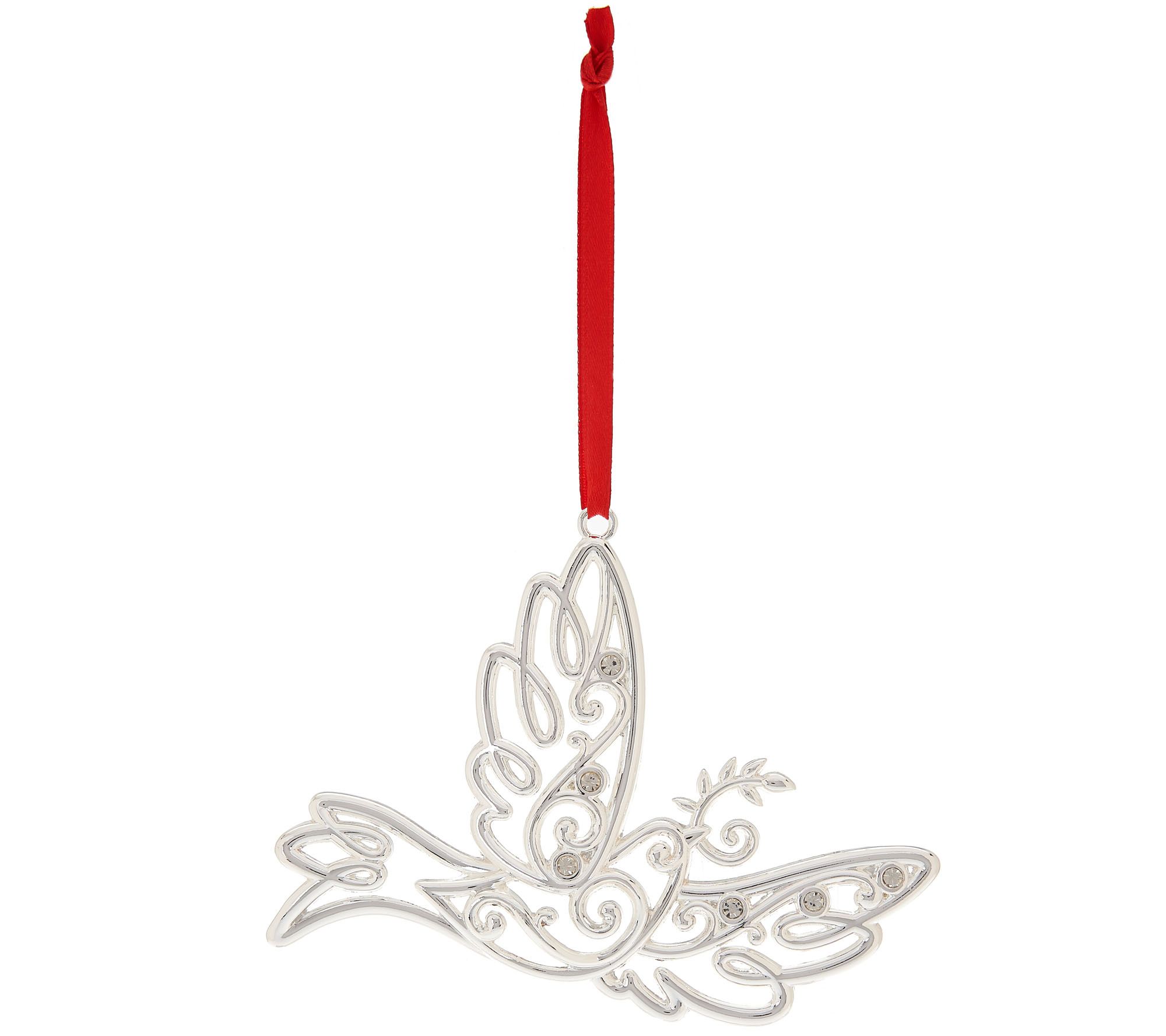 Lenox Set of 6 Silver Plated Sparkle & Scroll Ornaments