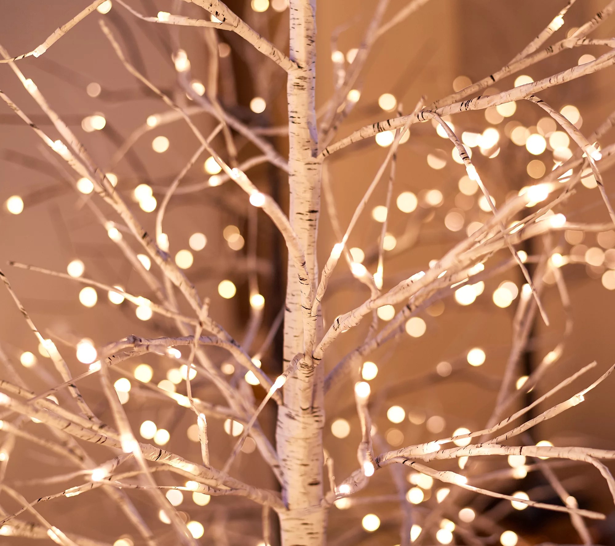 (QVC) Indoor/Outdoor Birch Tree with Twinkle/Steady Lights & Remote by