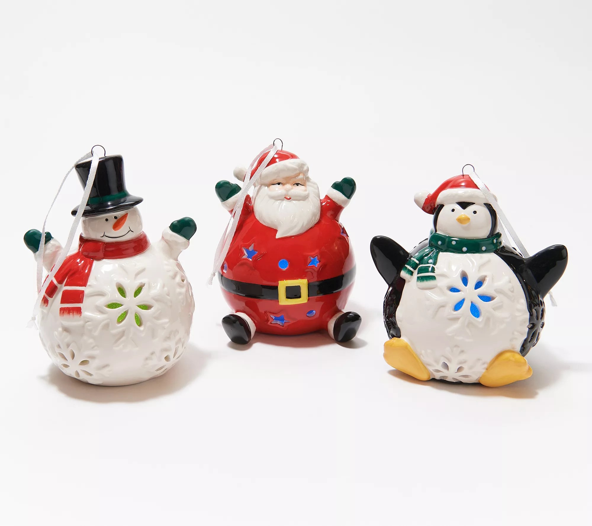 Lightscapes S/3 Christmas Figure Illuminated Ornaments