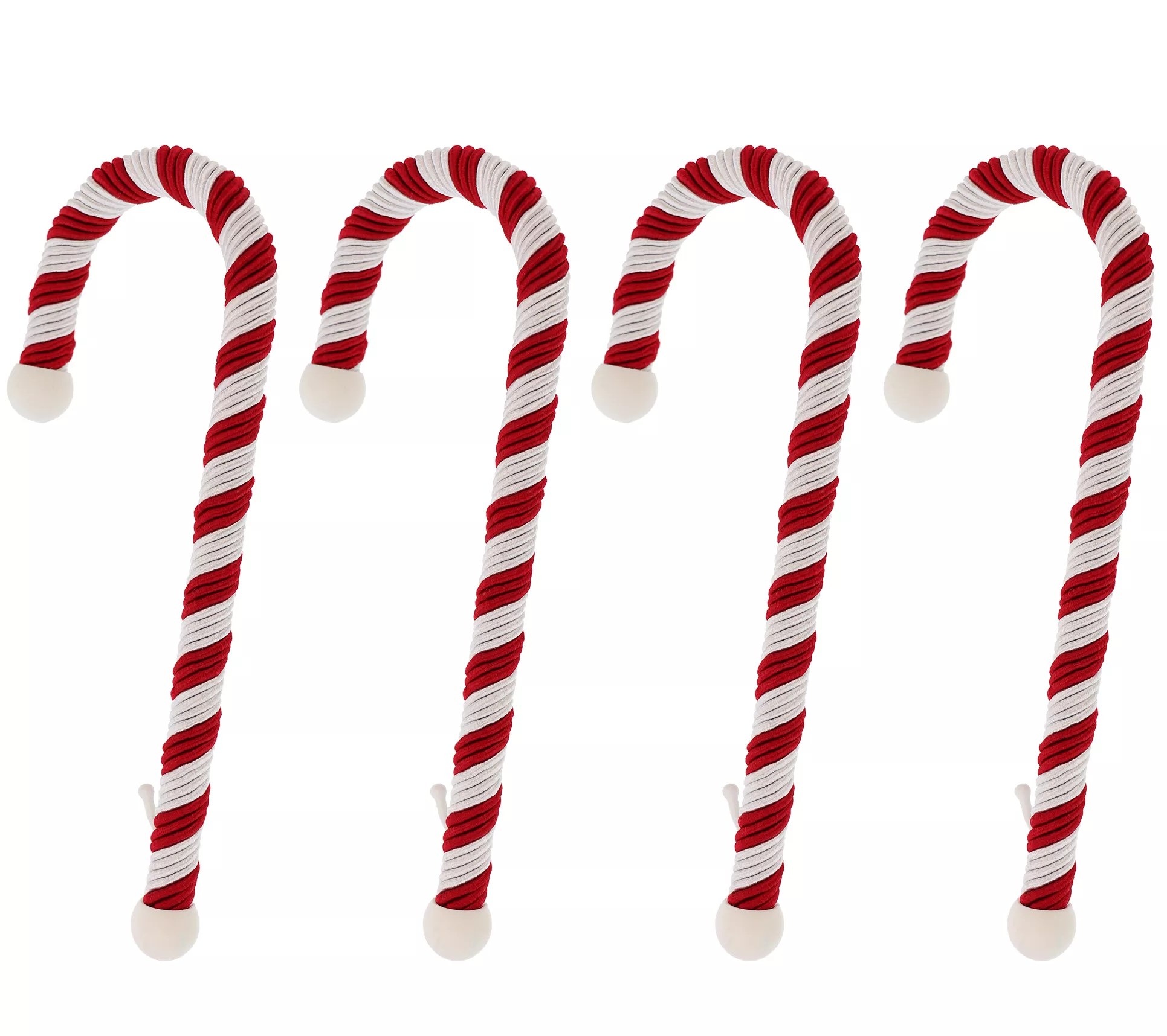 Haute Decor Set of 4 Large Velvet Candy Cane Stocking Holders