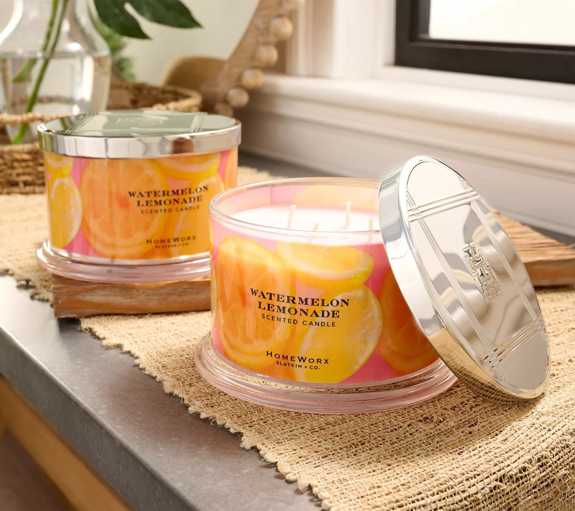 HomeWorx by Slatkin & Co. Set of 2 18oz. Watermelon Lemonade Candle