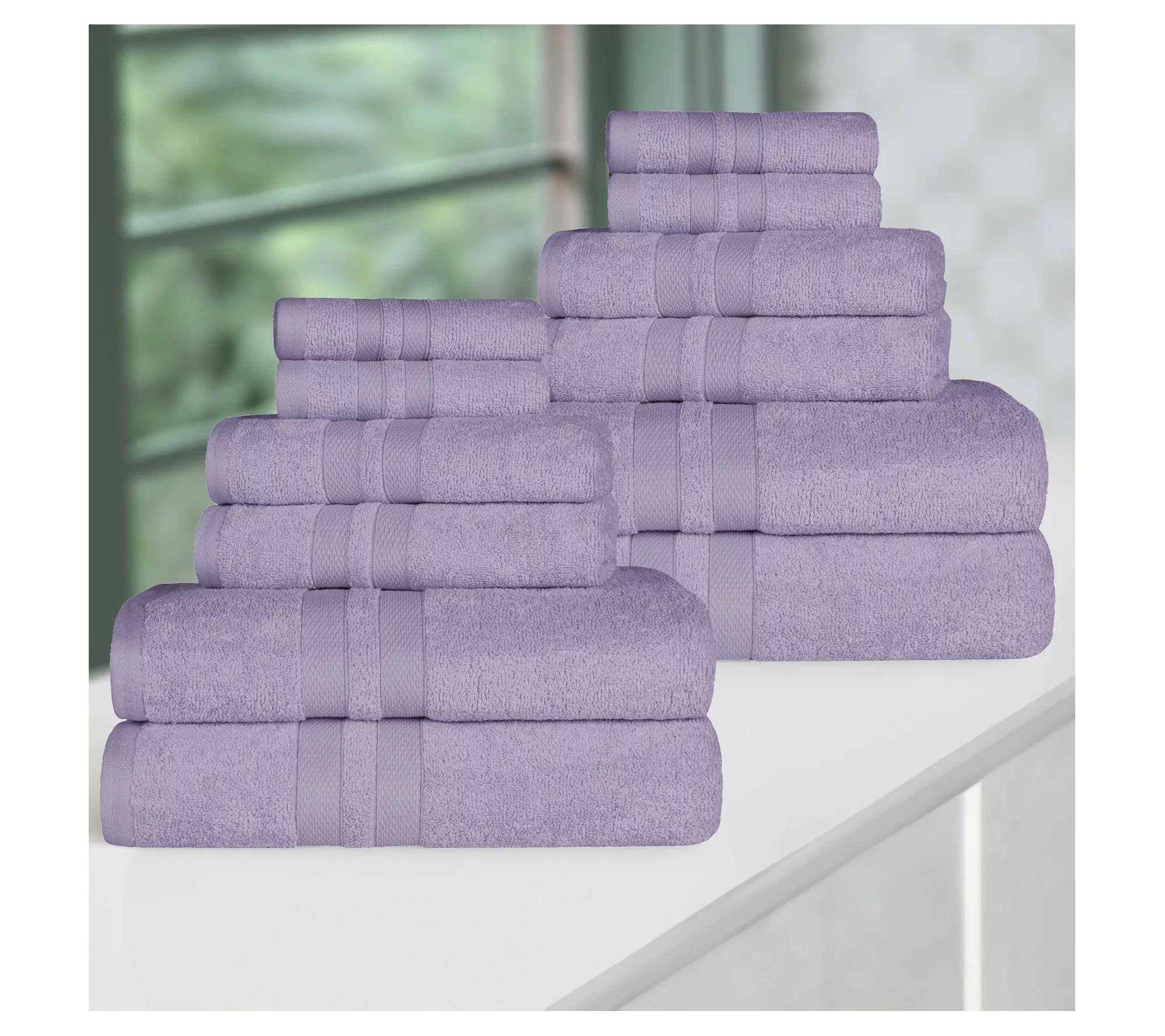 Superior UltraSoft Cotton Solid QuickDrying 12PC Towel Set