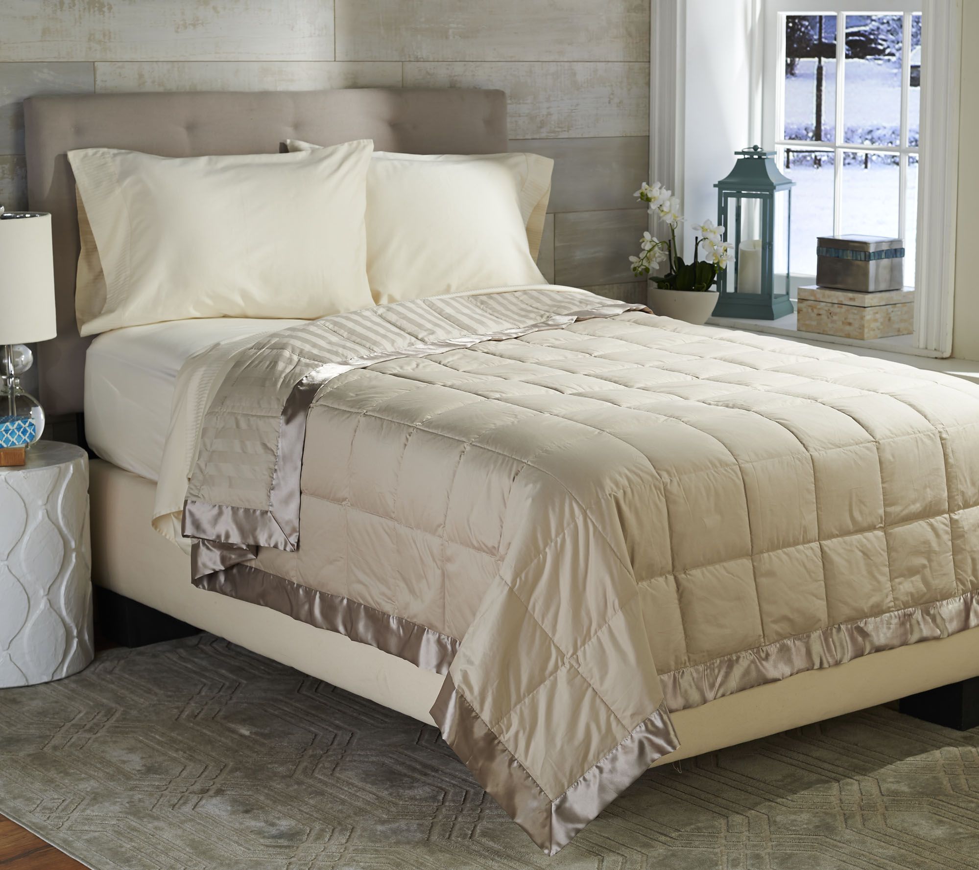 Northern Nights Reversible 400TC Cotton Dobby King Down Blanket